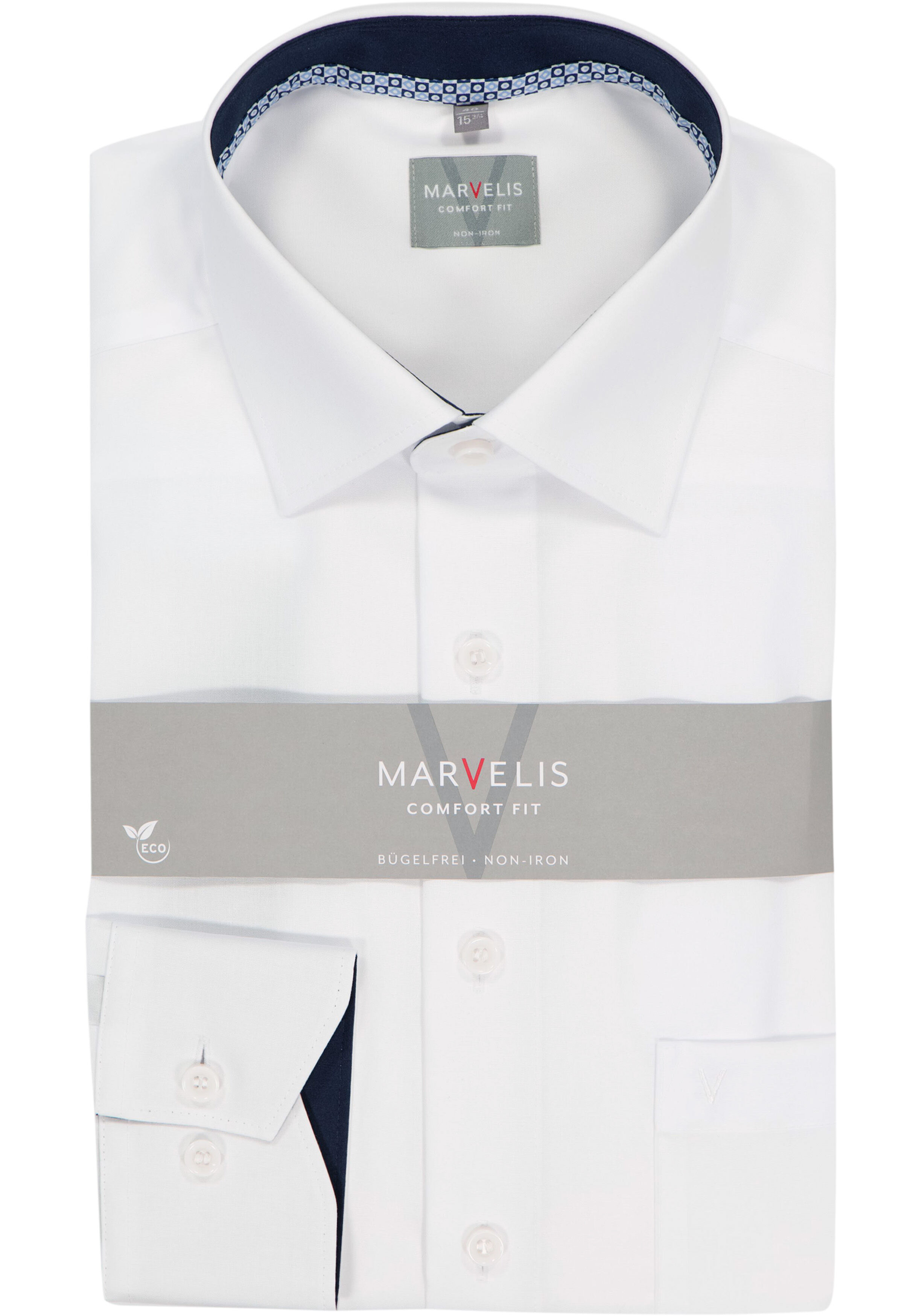MARVELIS comfort fit overhemd, popeline, wit