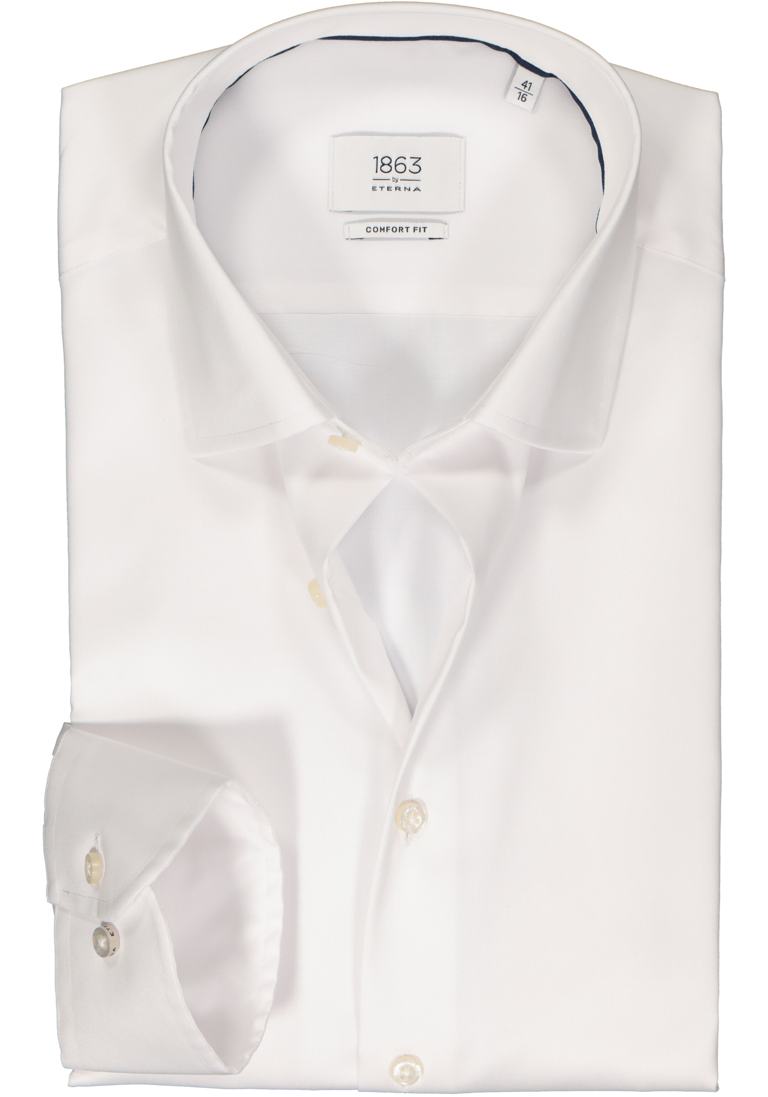 ETERNA comfort fit overhemd, twill, wit
