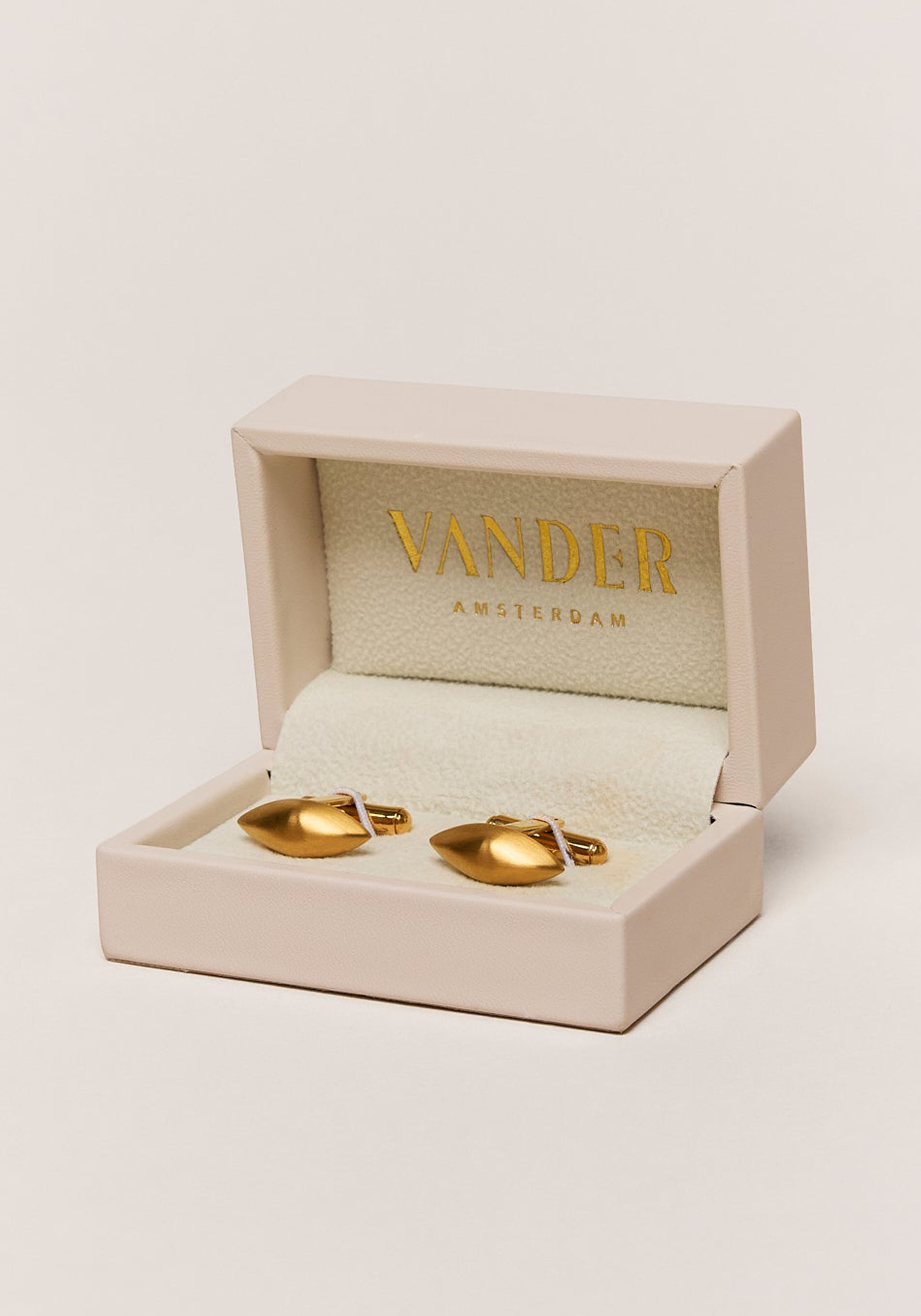 Vander Amsterdam manchetknoop Ariane, RVS, goud