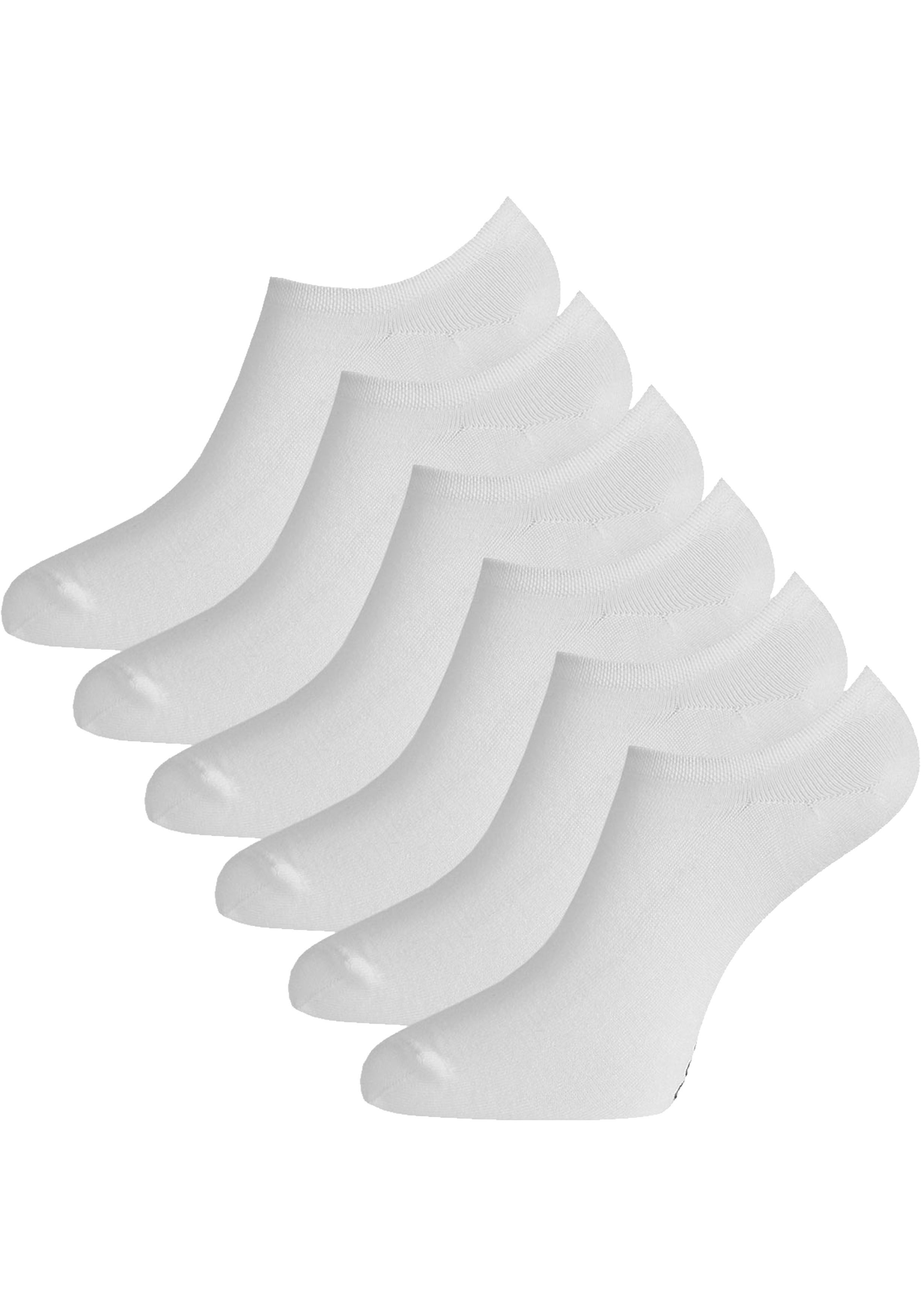 Bamboo Basics Jamie footies (6-pack), unisex lage sneakersokken, wit