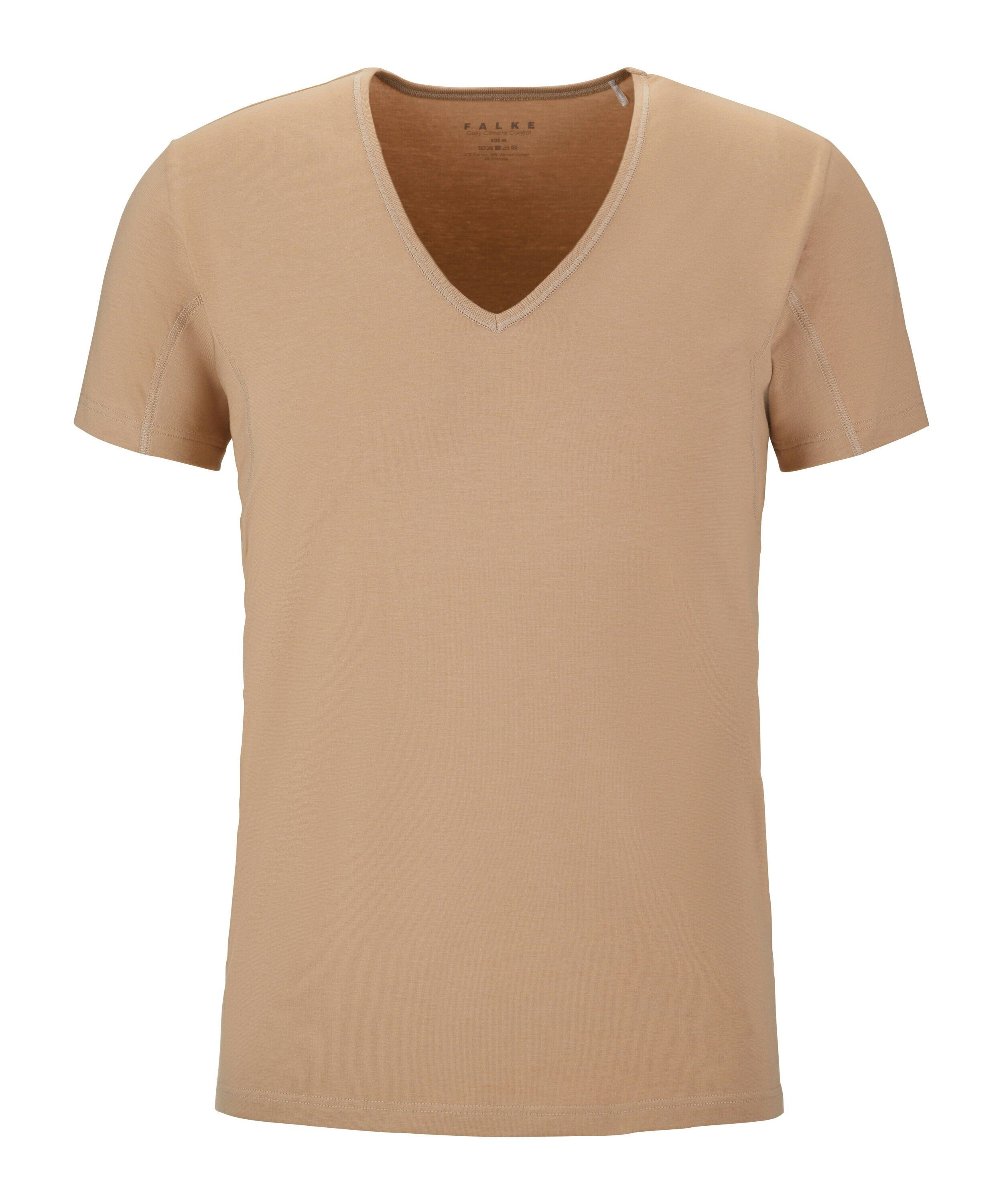 FALKE heren T-shirt Daily Climate Control, korte mouw, beige (camelange)