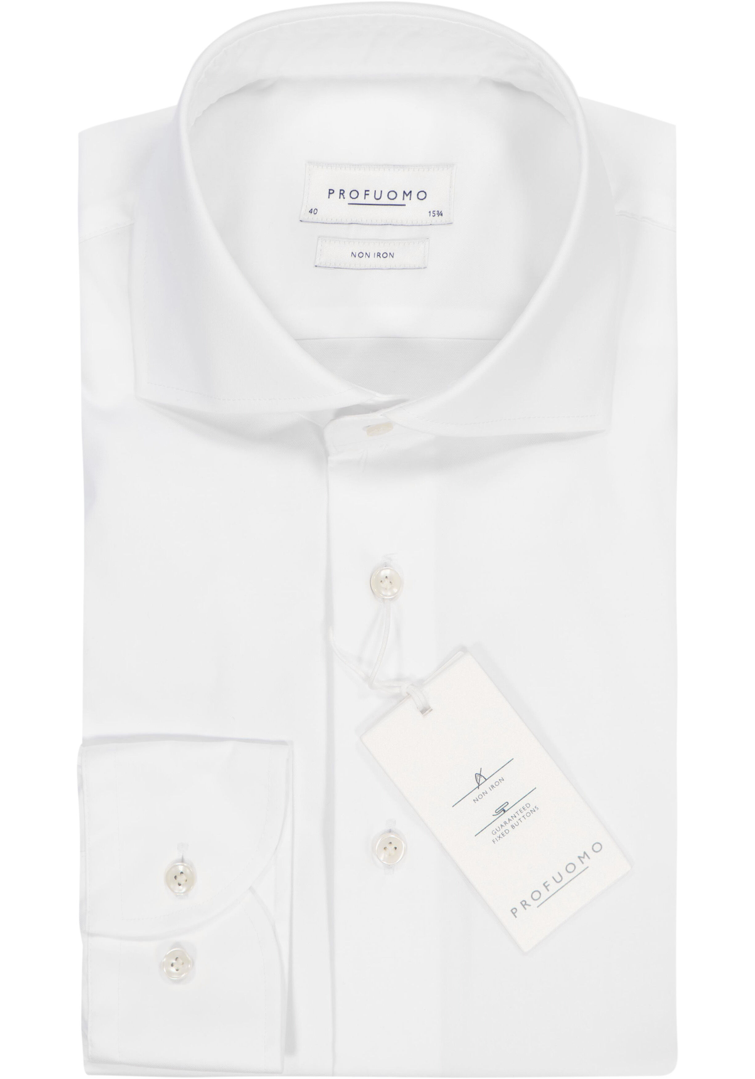 Profuomo slim fit overhemd, twill, wit