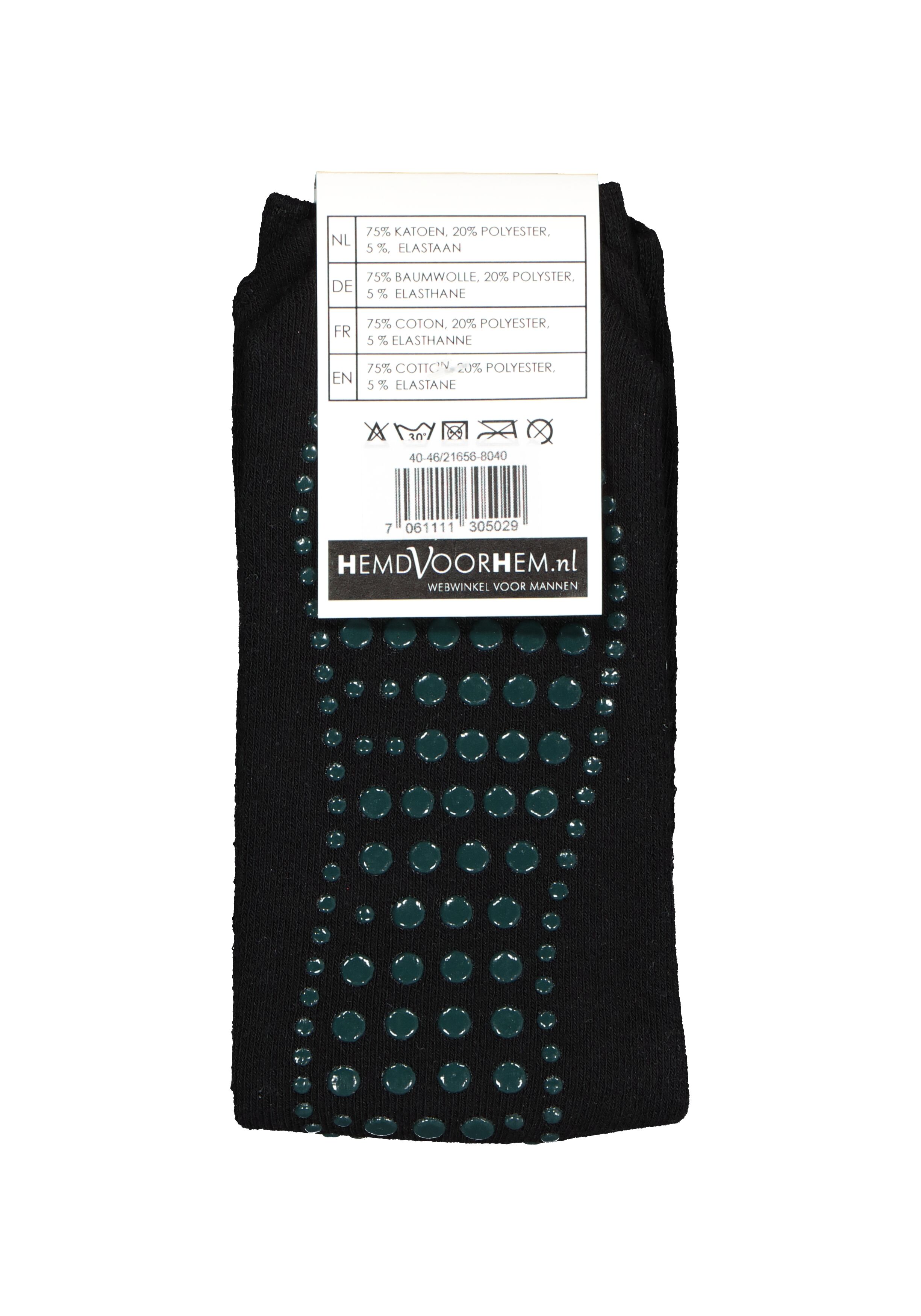 Homepads herensokken, zwart (groene noppen)  