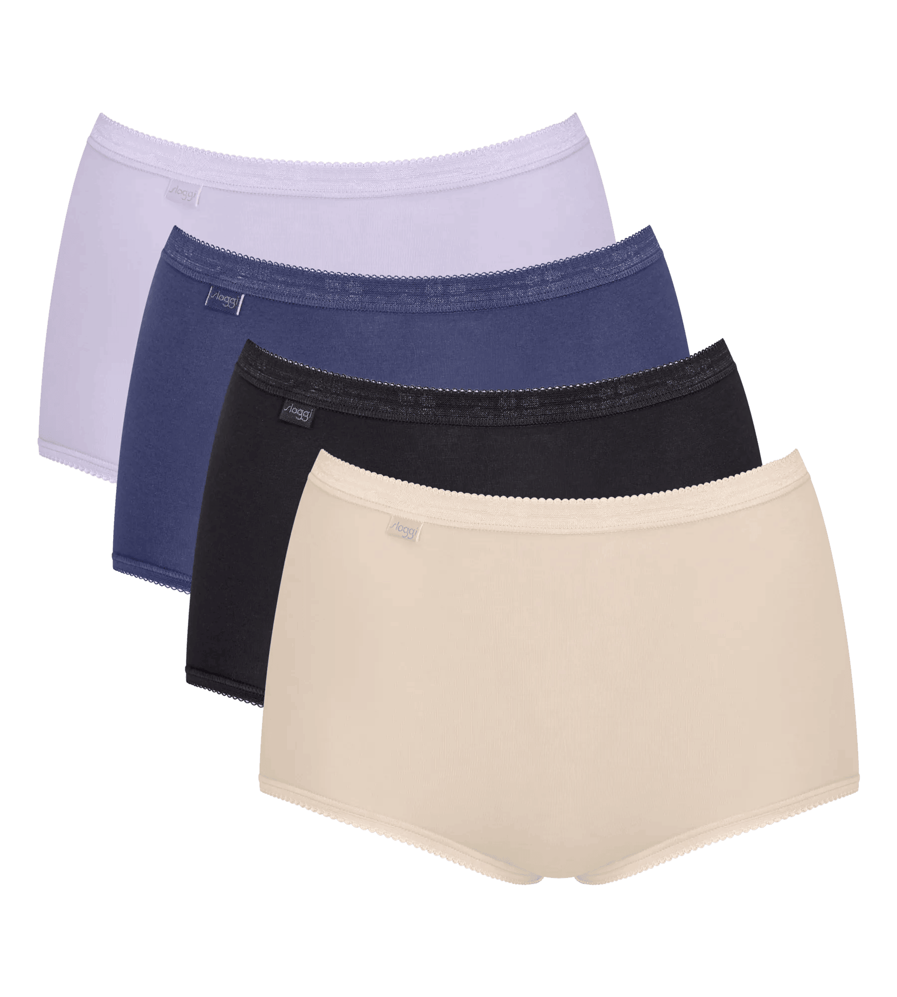 Sloggi Women Basic+ Maxi (4-pack), dames slip, lila, paars, zwart en offwhite