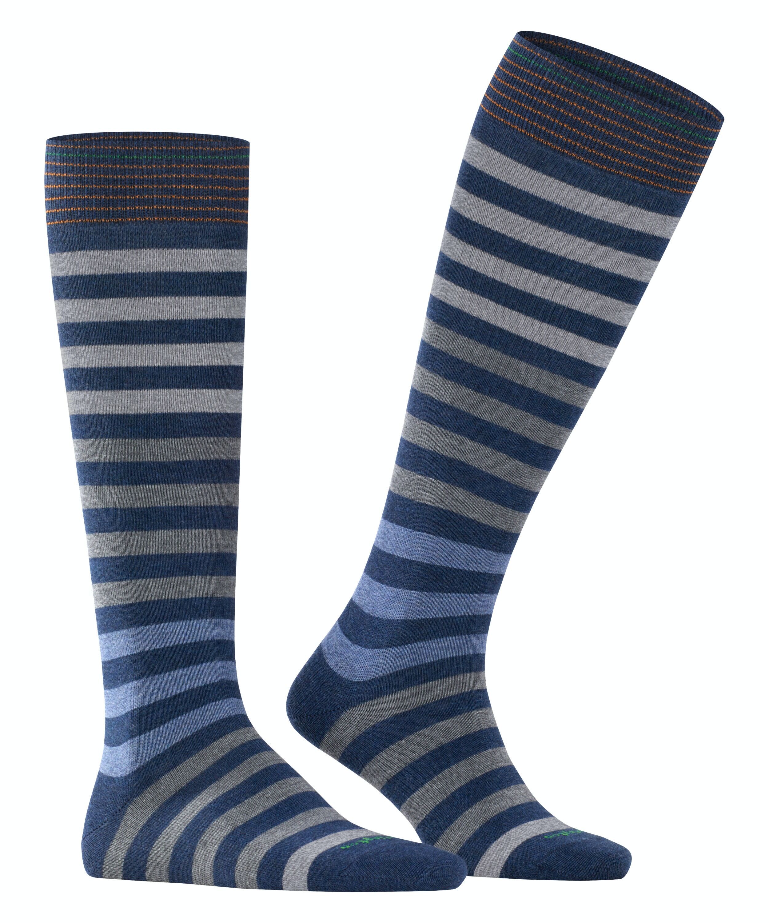 Burlington Blackpool heren kniekousen, blauw (dark blue mel.)