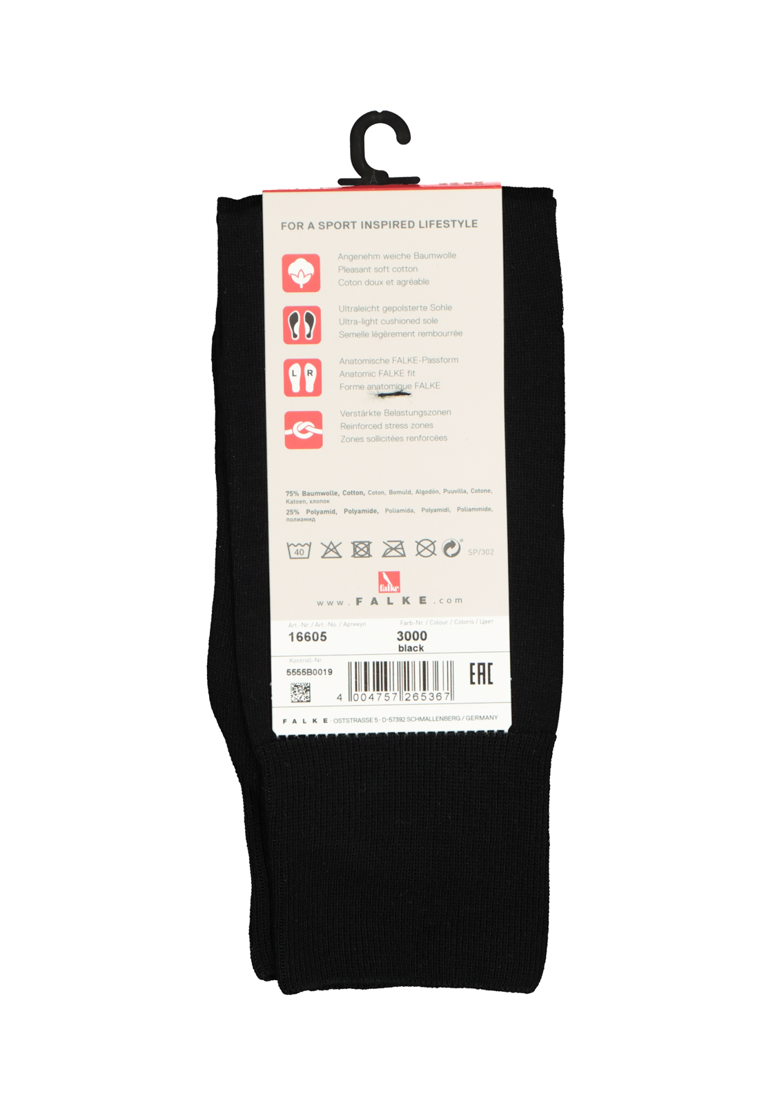 4-4004757265367_sok_HR FALKE Run unisex sokken, zwart (black)