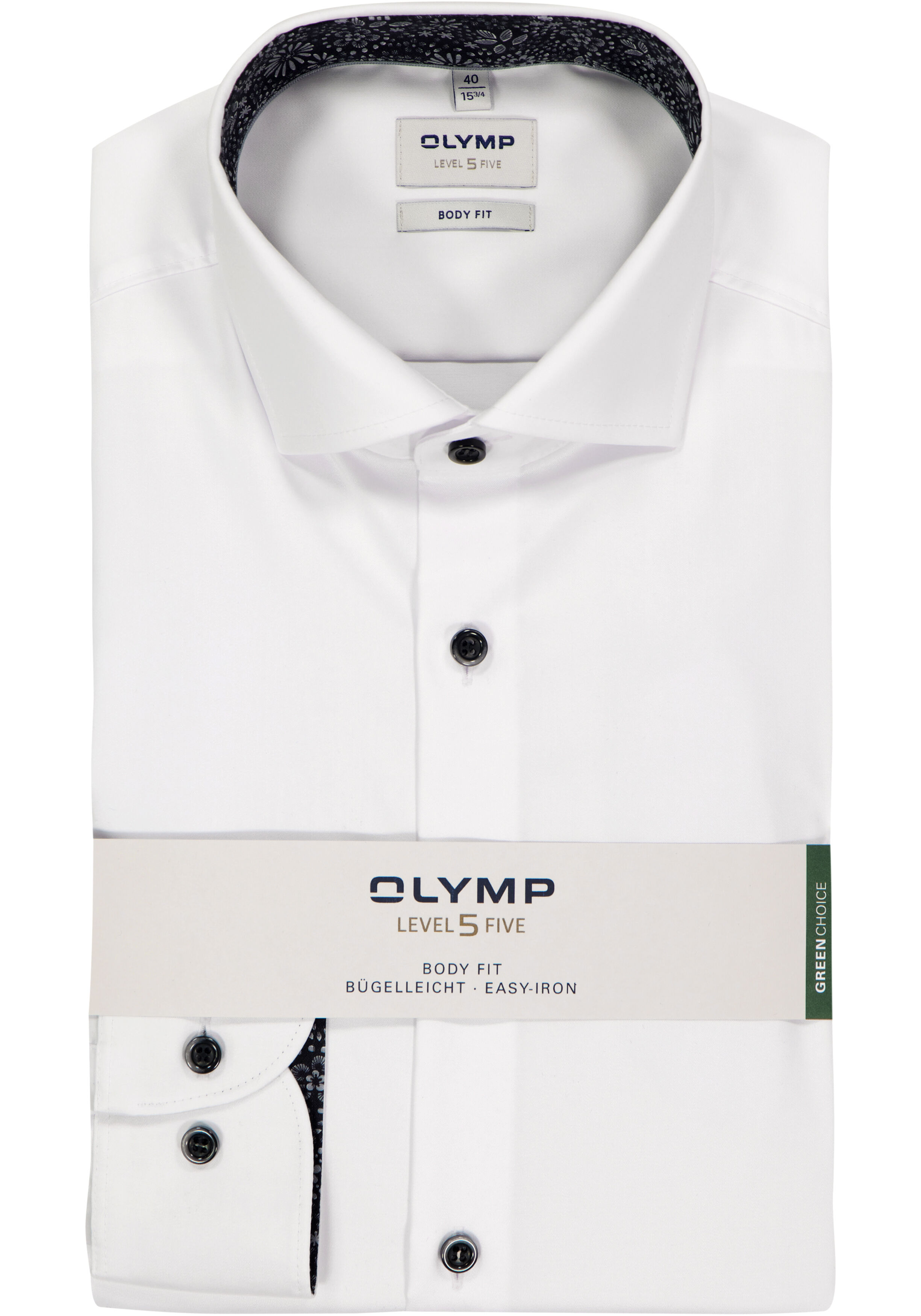OLYMP Level 5 body fit overhemd, satijnbinding, zilvergrijs