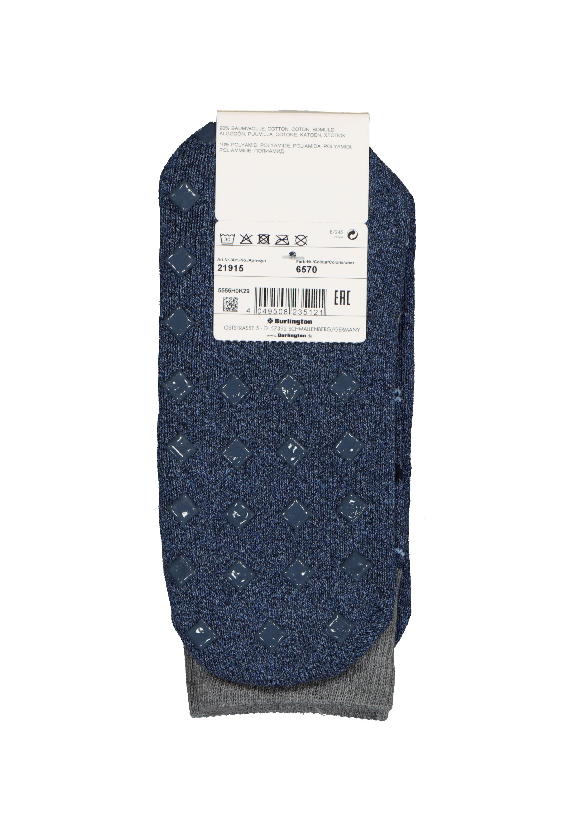 Burlington Argyle Heren Huissokken, blauw geruit