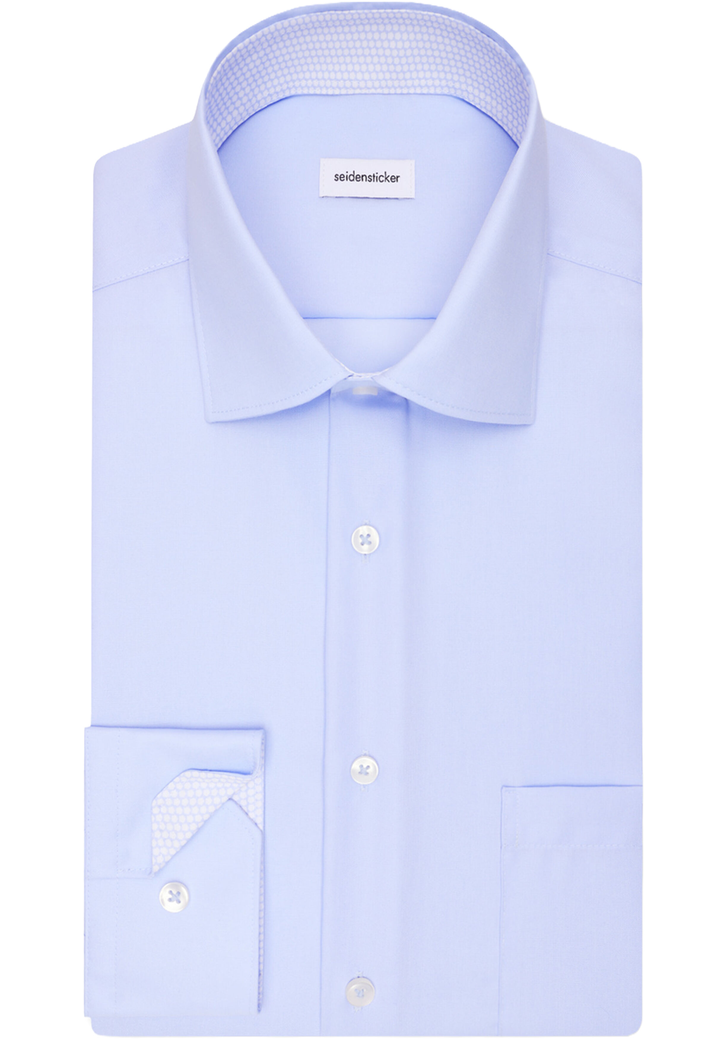 Seidensticker regular fit overhemd, popeline, blauw