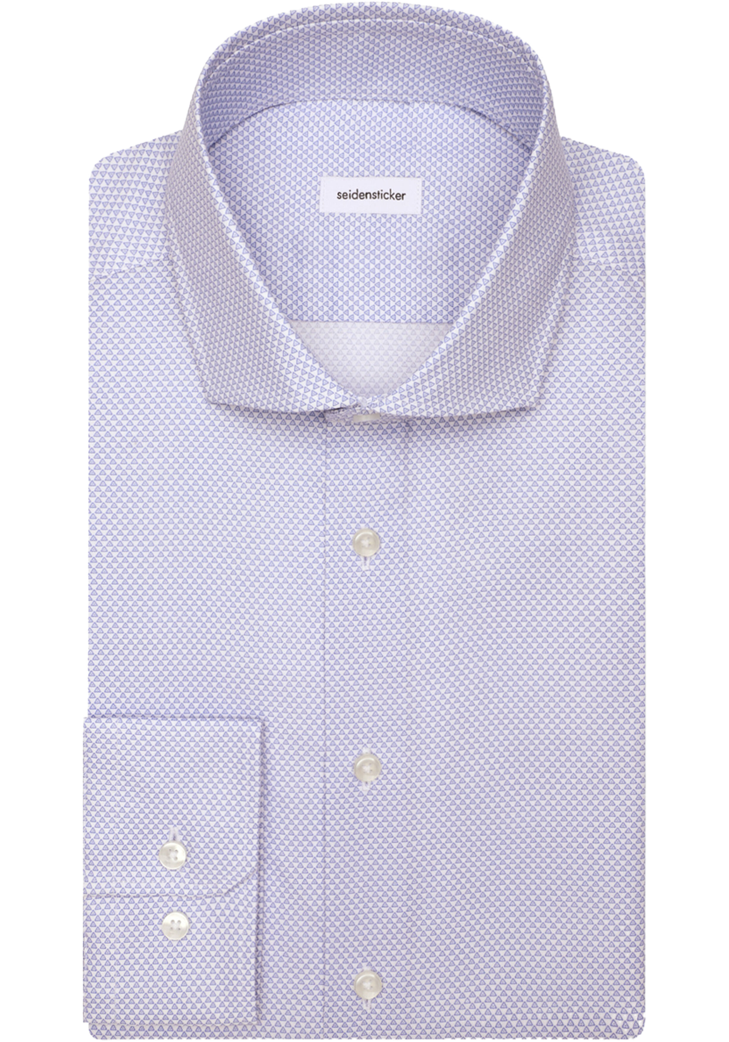Seidensticker slim fit overhemd, popeline, blauw dessin