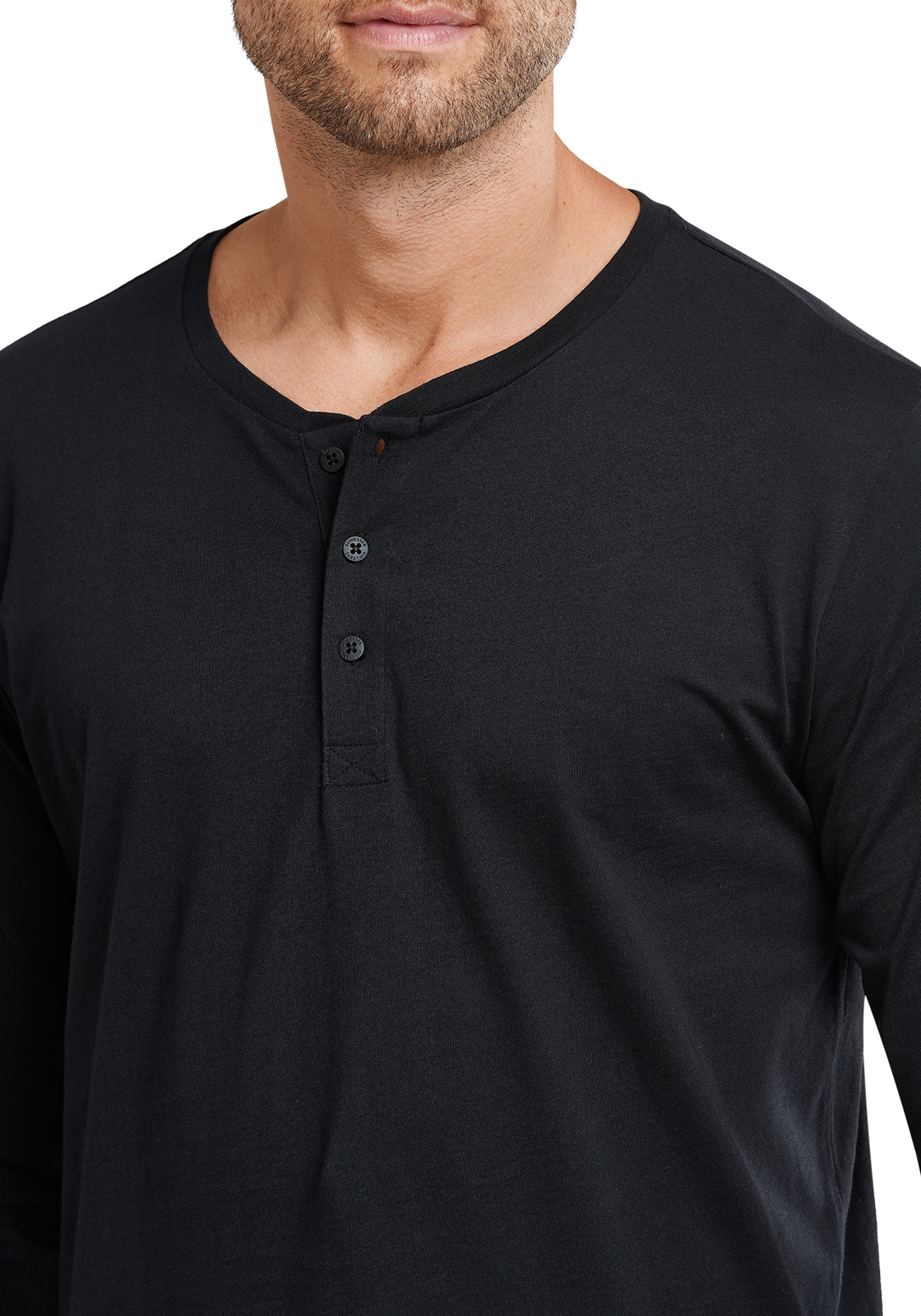 5-4007065358905-schiesser-mixrelax-shirt_HR SCHIESSER Mix+Relax T-shirt, lange mouw O-hals met knoopjes, zwart