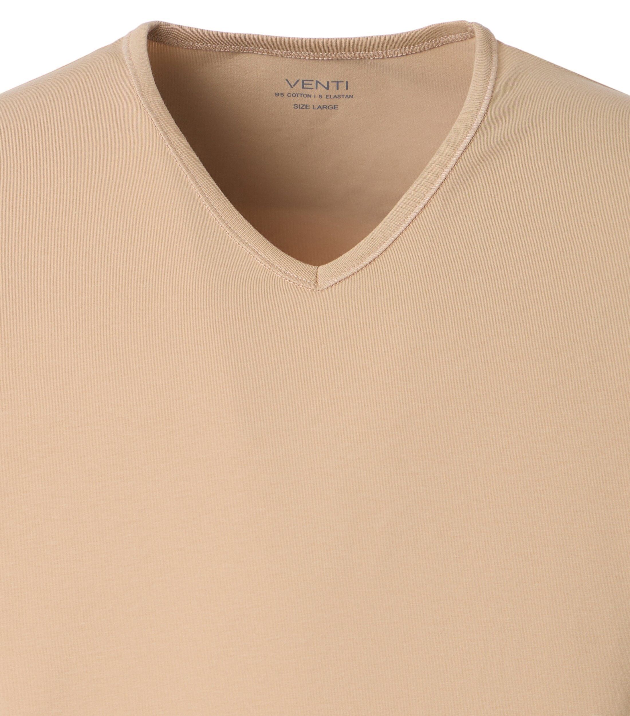 VENTI modern heren T-shirt (2-pack), beige