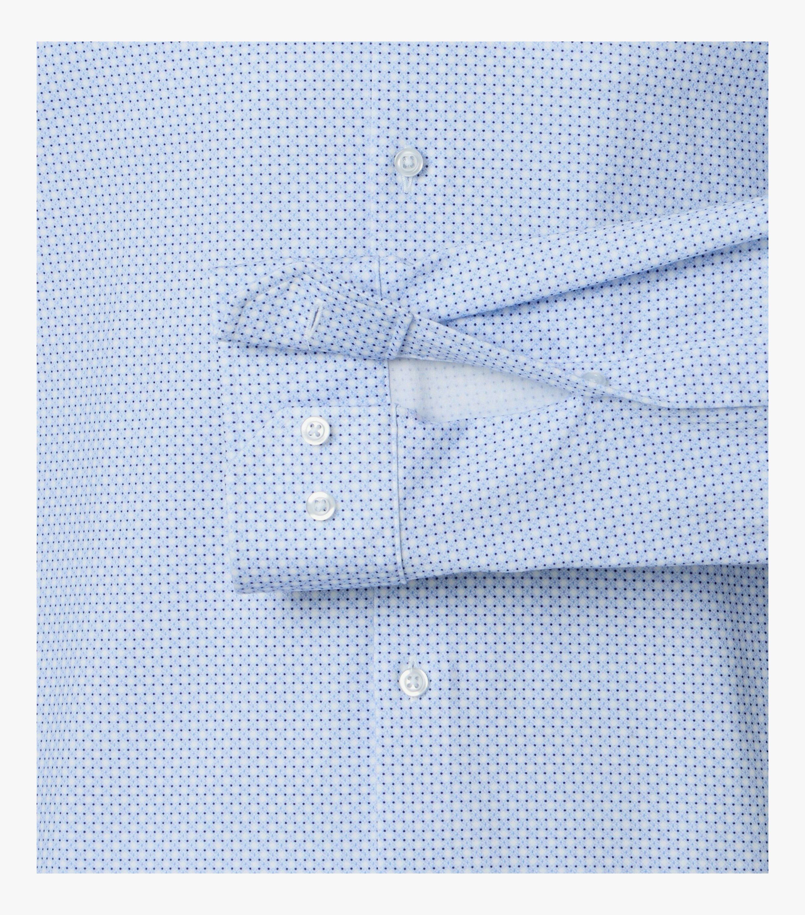 VENTI CASA MODA comfort fit overhemd, popeline, wit met licht- en donkerblauw dessin