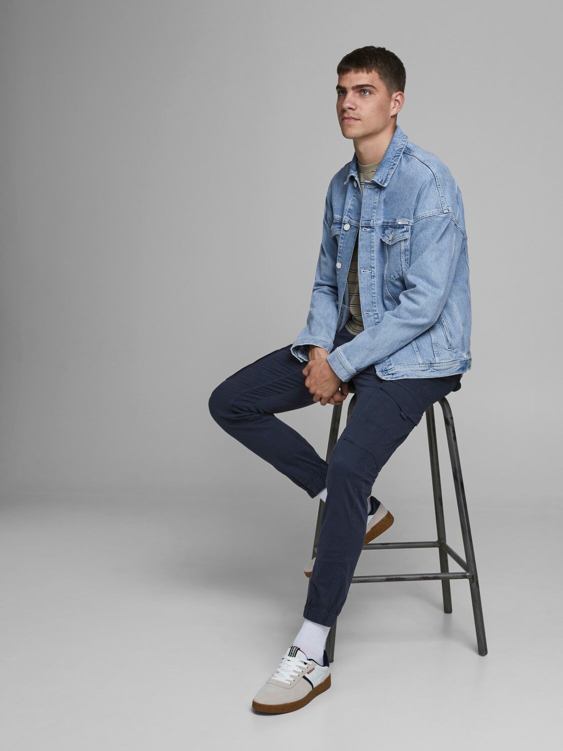 JACK & JONES Paul Lake Cargo loose fit, heren cargo broek, blauw