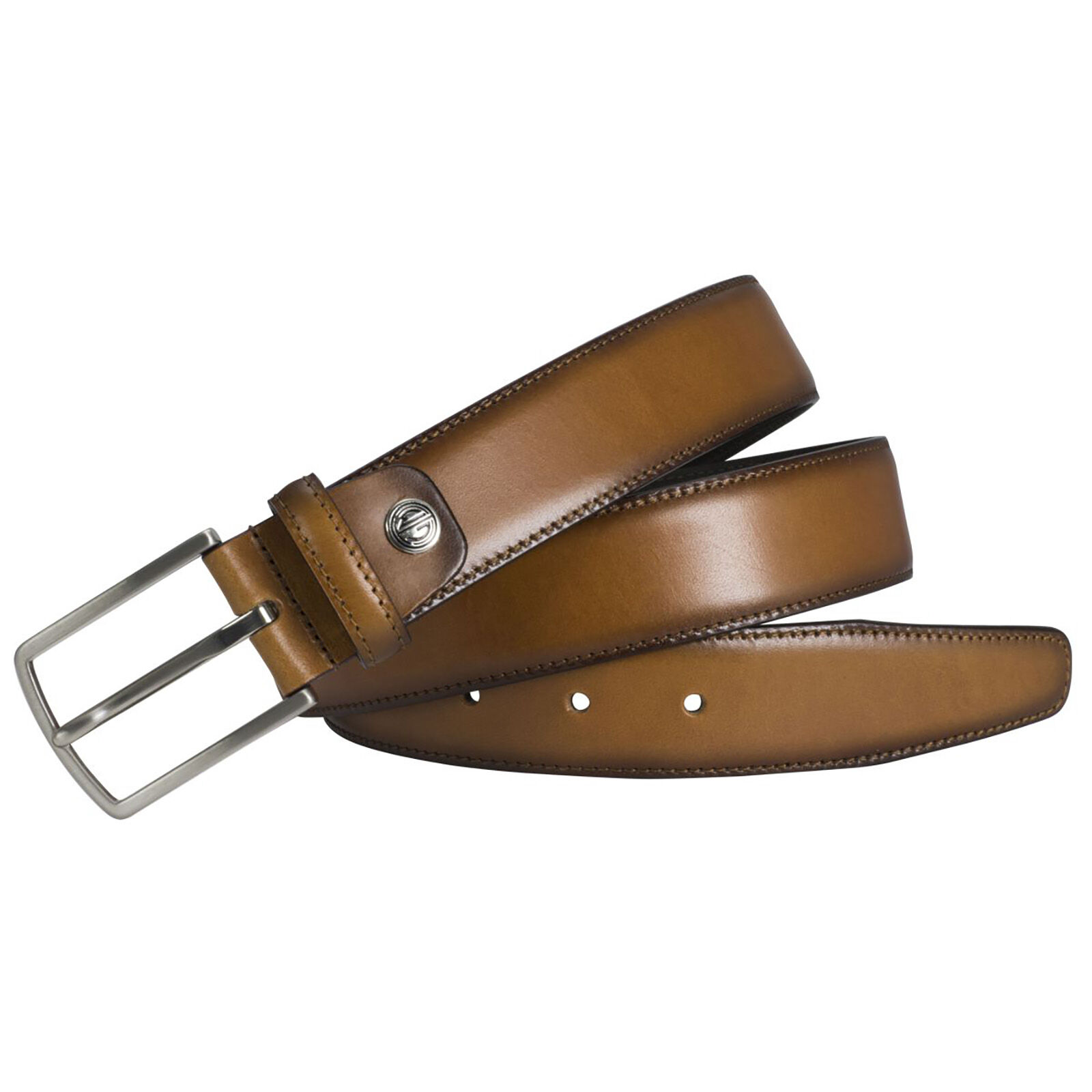 LINDENMANN leren heren riem, cognac