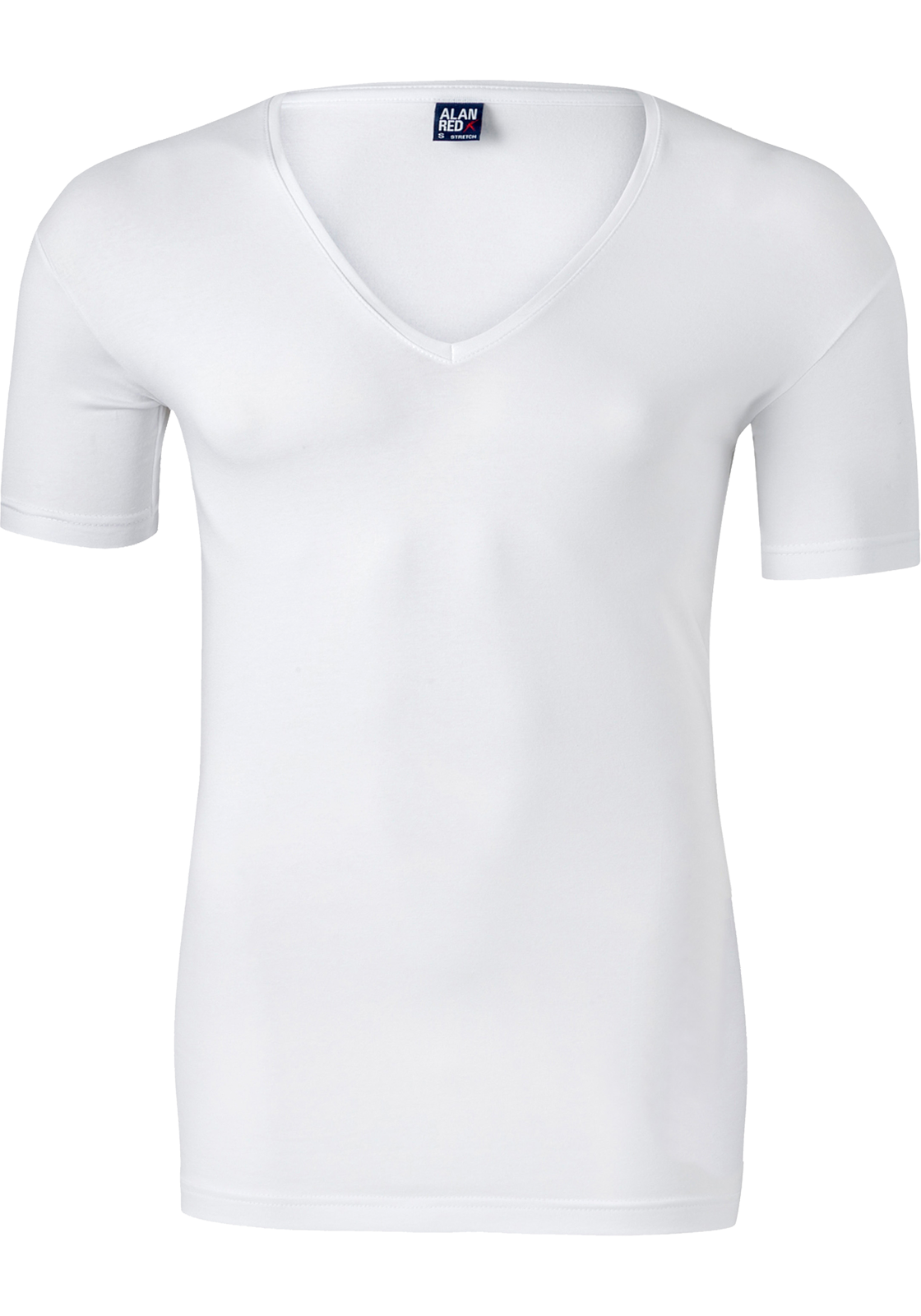 No_neck_wit_1 ALAN RED T-shirts no neck (2-pack), diepe V-hals, wit