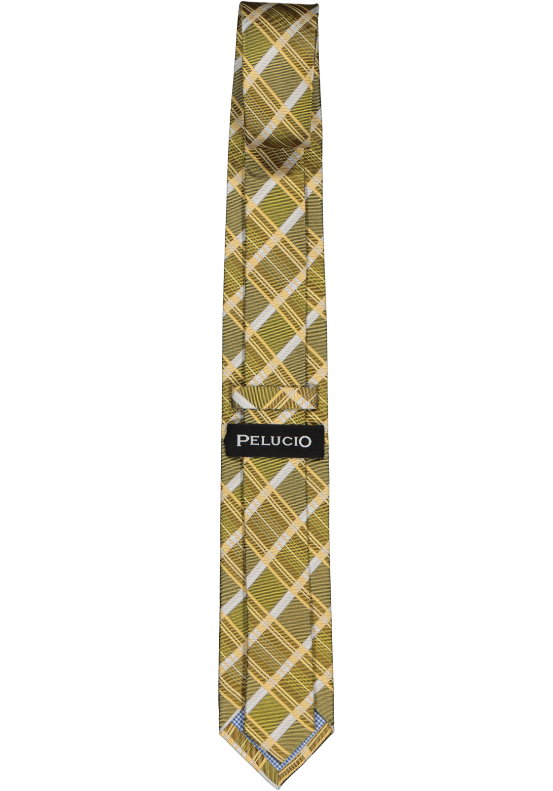 2-7141252680343_stropdas_HR Pelucio stropdas, mosterdgeel geruit