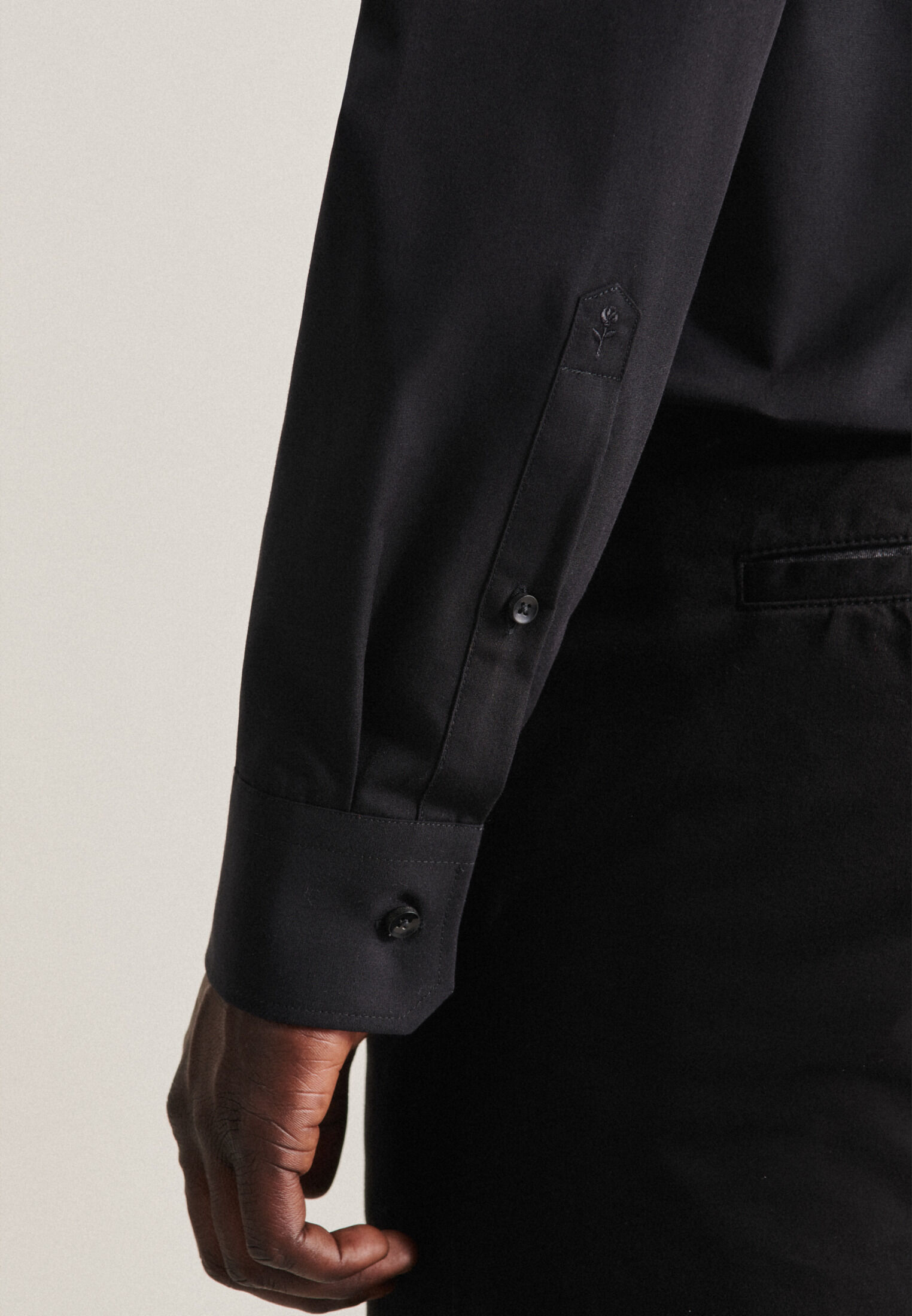 Seidensticker slim fit overhemd, popeline, zwart
