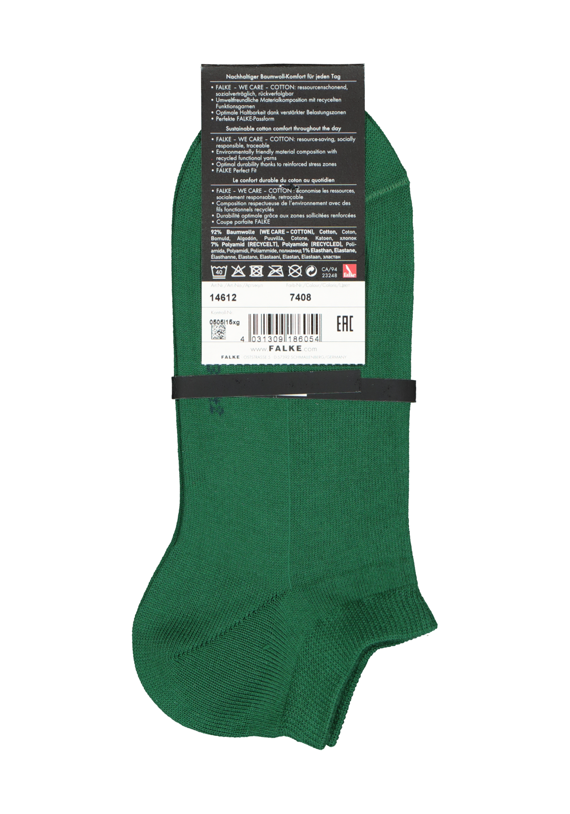 4-4031309186054_falke_sok_HR FALKE Family heren enkelsokken, groen (golf)