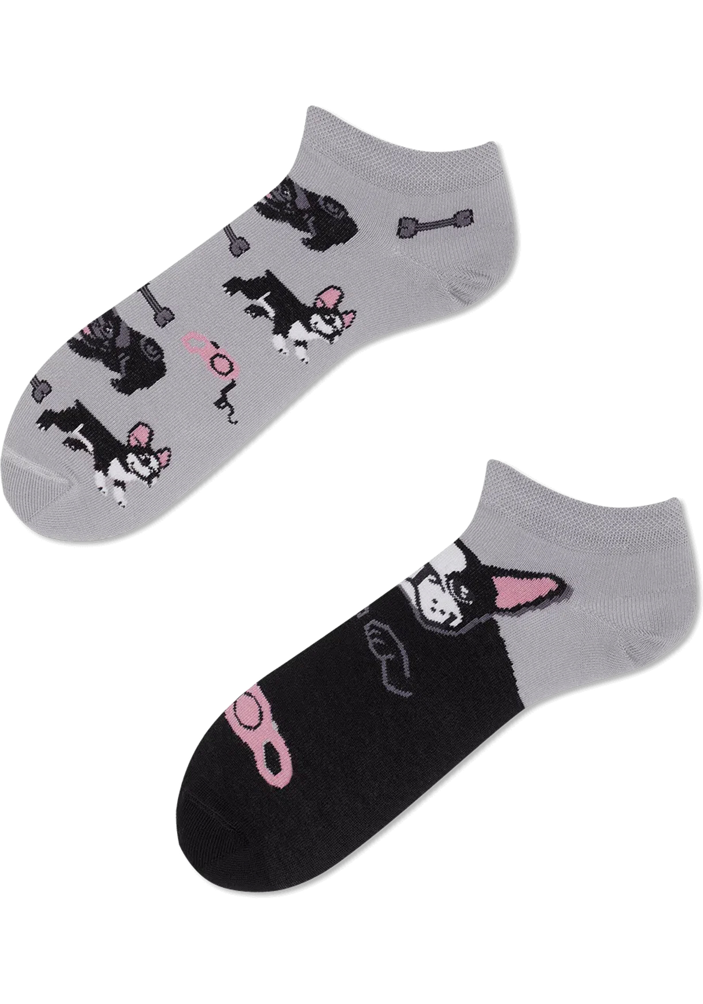 Many Mornings unisex enkelsokken, Tiny Little Dogs Low
