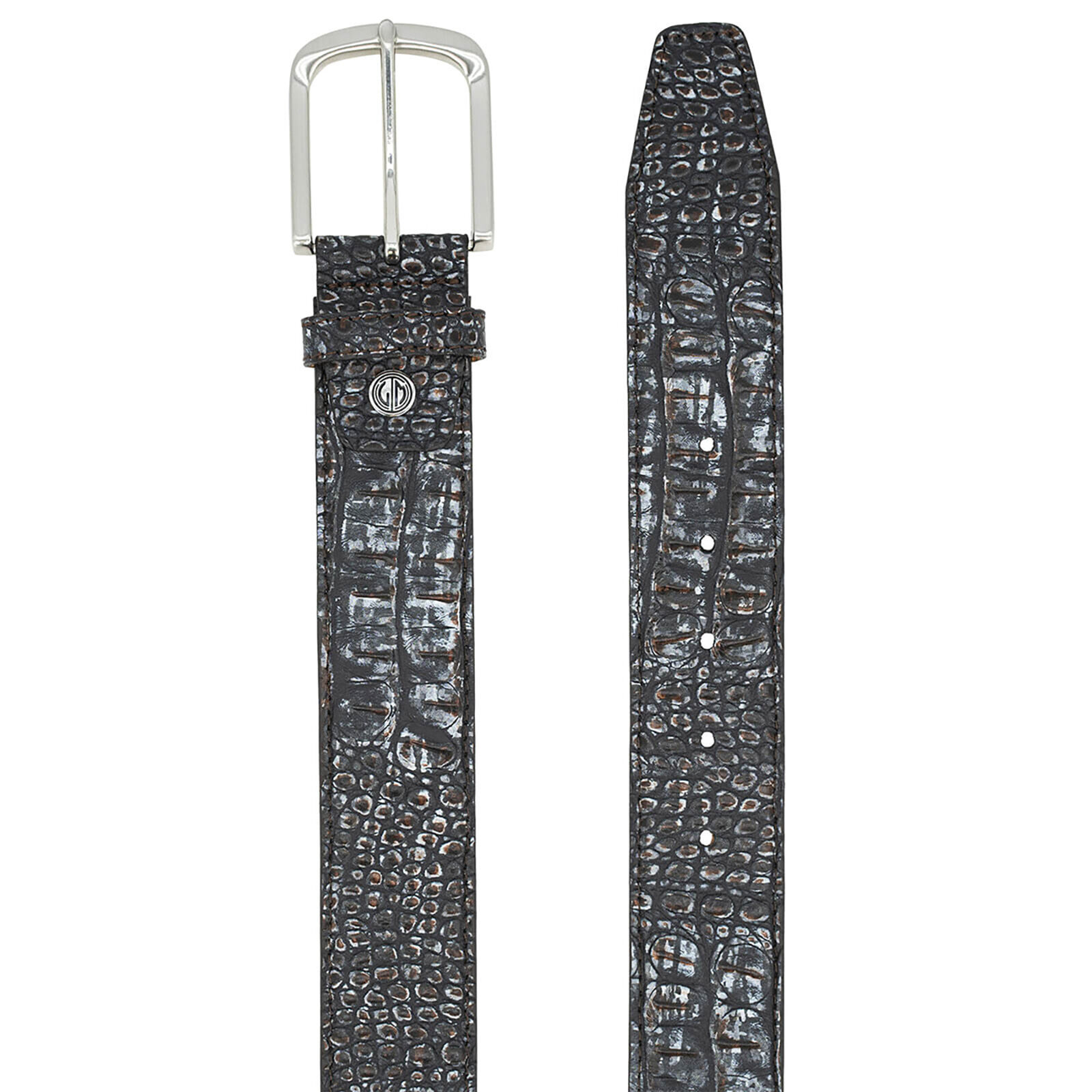 LINDENMANN leren heren riem, grijs