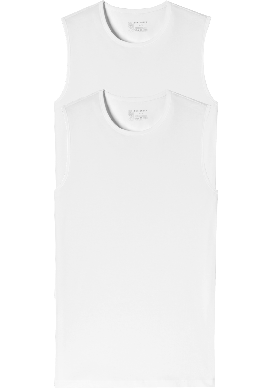 1-4007065790750-schiesser-singlet_HR SCHIESSER 95/5 tanktops (2-pack), O-hals, wit