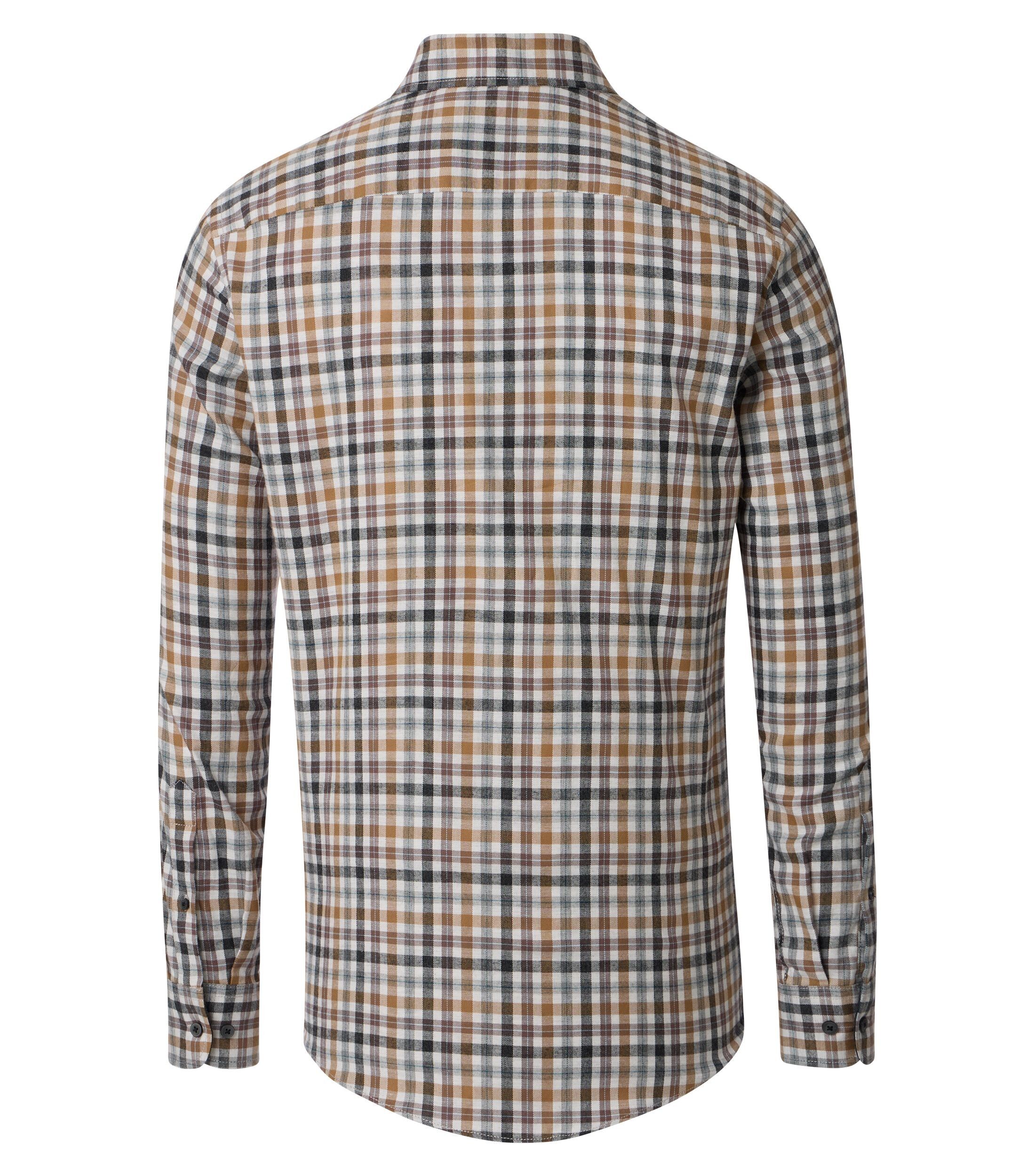 CASA MODA Sport casual fit overhemd, flanel, beige geruit - 444306900-600