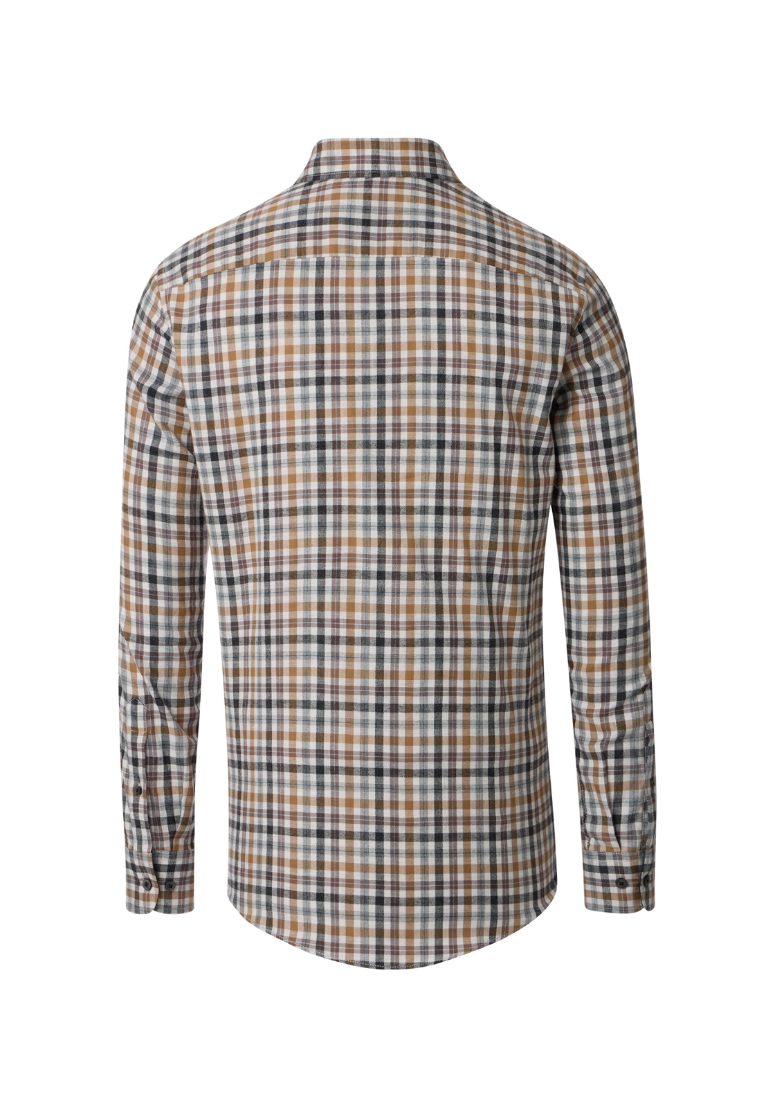 CASA MODA Sport casual fit overhemd, flanel, beige geruit - 444306900-600 CASA MODA Sport casual fit overhemd, flanel, beige geruit - 444306900-600
