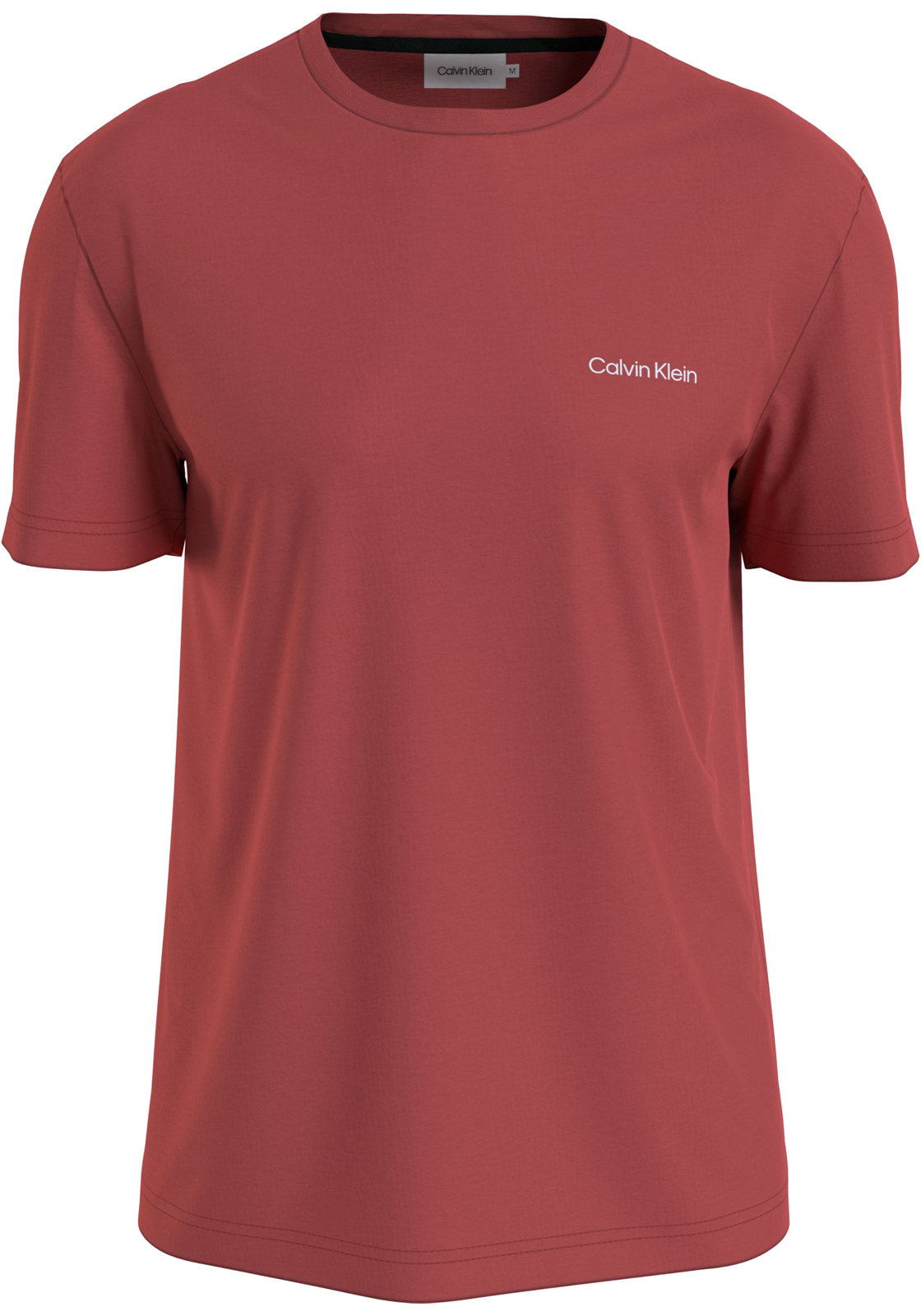 1-8720109255232-calvin_klein-tshirts-V24_HR Calvin Klein Micro Logo Interlock T-shirt, heren T-shirt korte mouw O-hals, rood