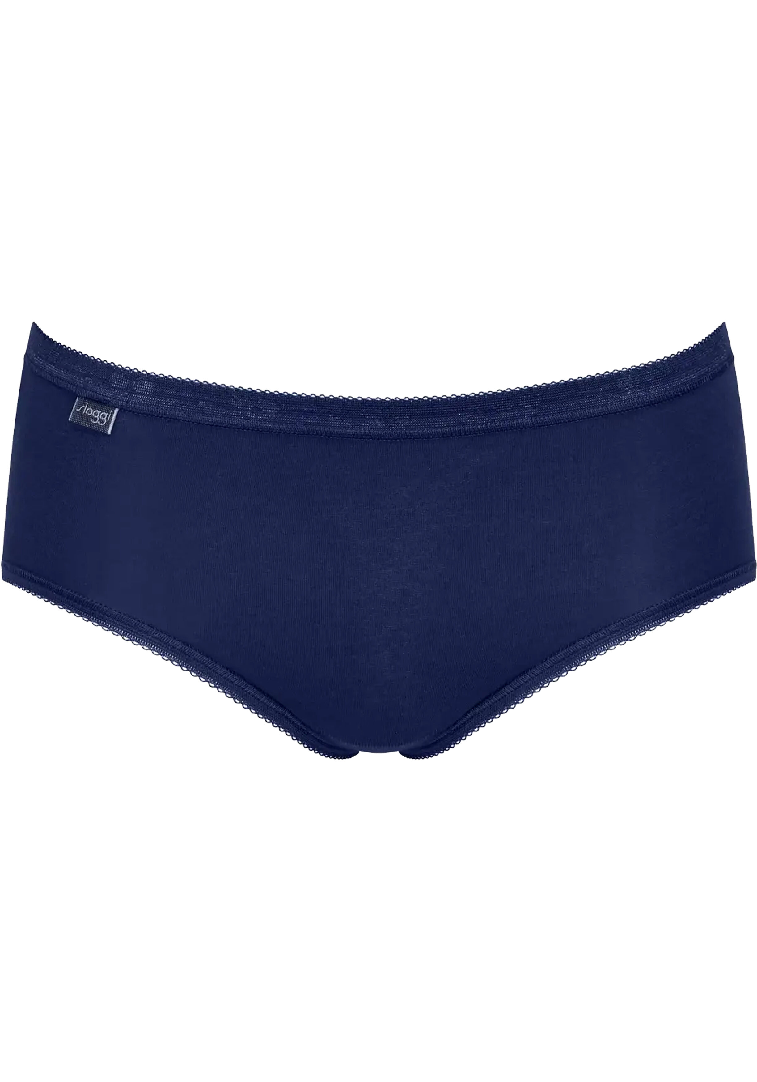 Sloggi Women Basic+ Midi (4-pack), dames slip, wit, lichtblauw, donkerblauw, grijs