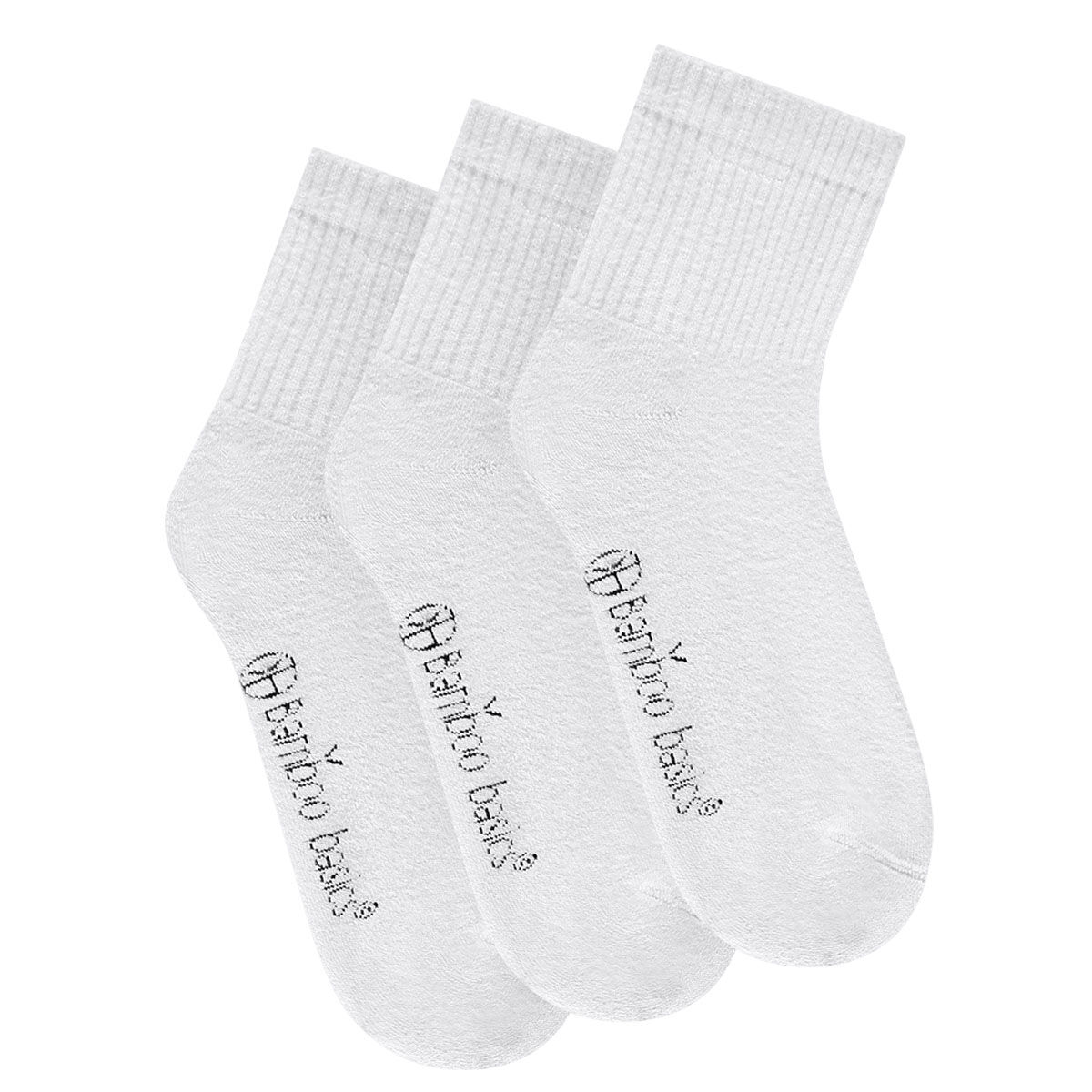 Bamboo Basics Sacha outdoor socks (3-pack), unisex sokken met badstof binnenzool, wit