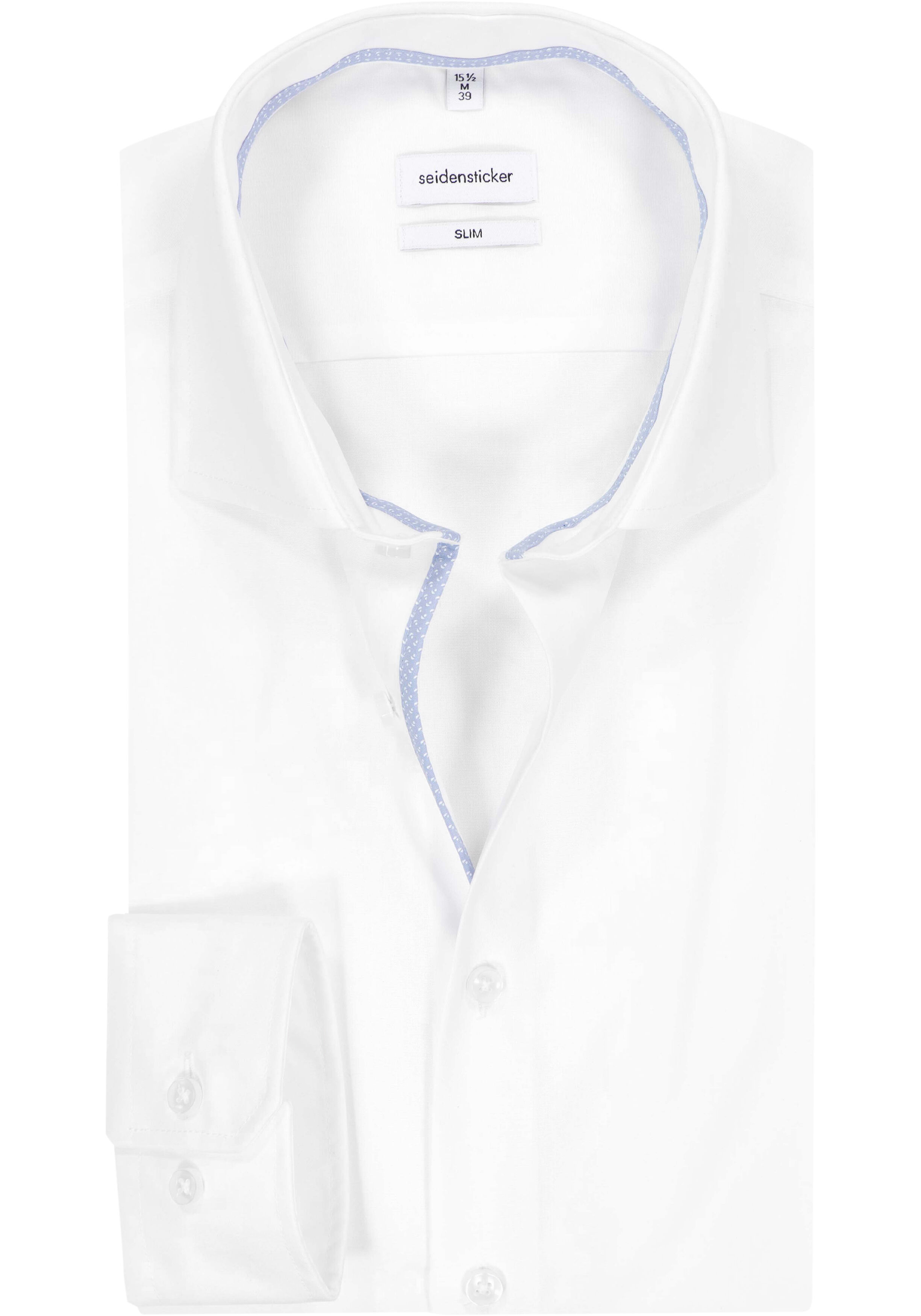Seidensticker slim fit overhemd, popeline, wit