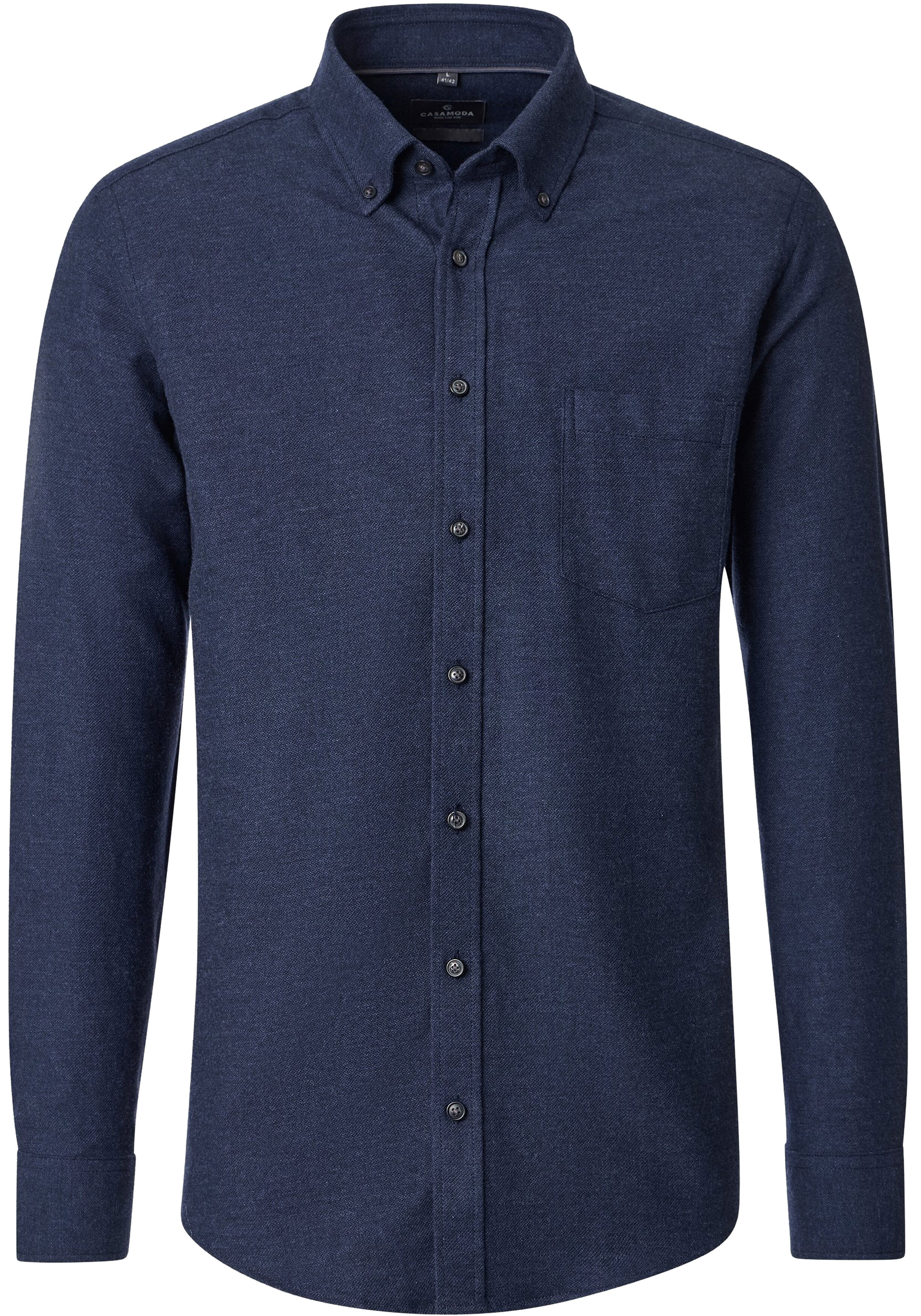 CASA MODA Sport casual fit overhemd, structuur, donkerblauw