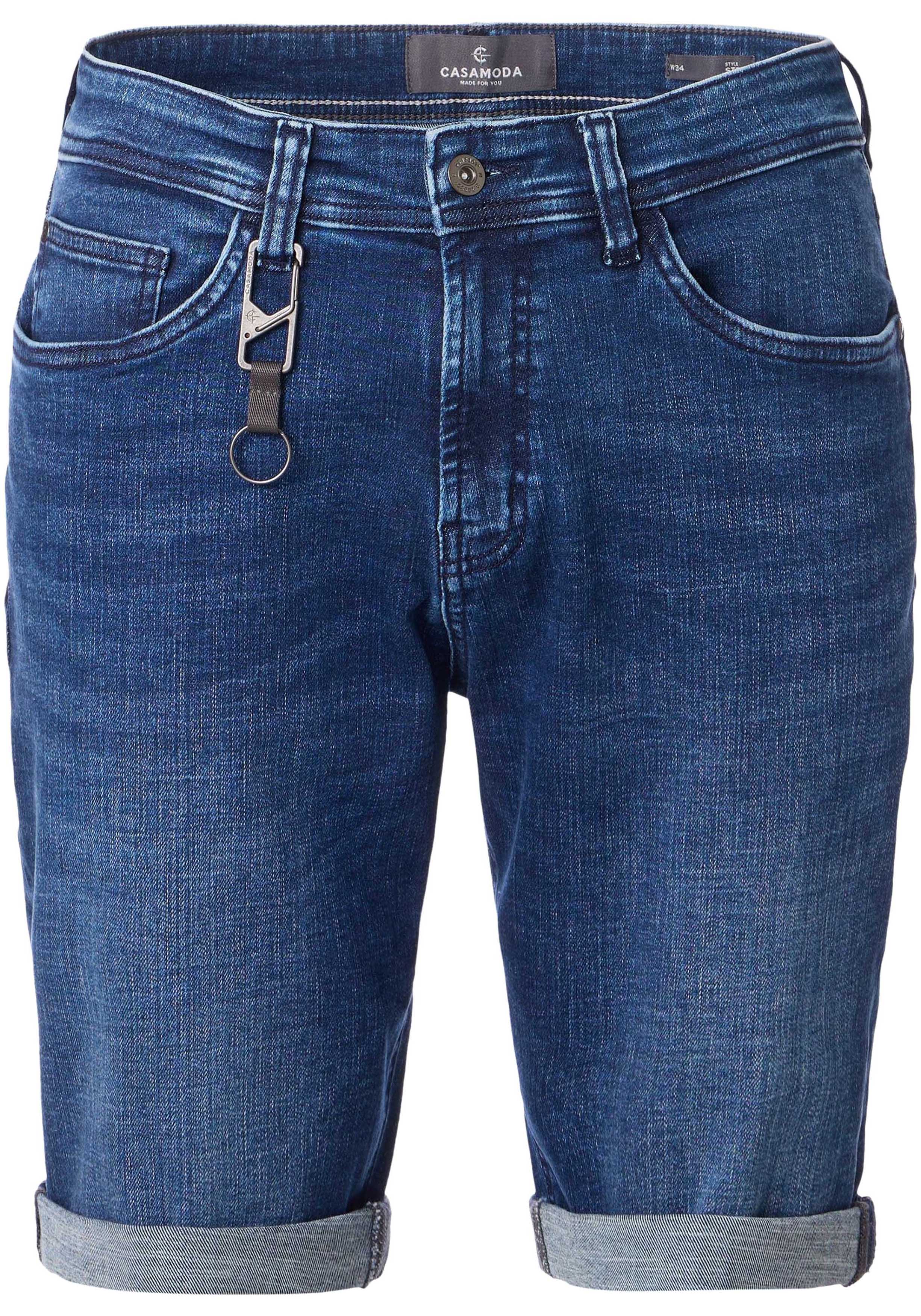 CASA MODA jeans shorts STEVE, heren 5-pocket korte spijkerbroek, blauw
