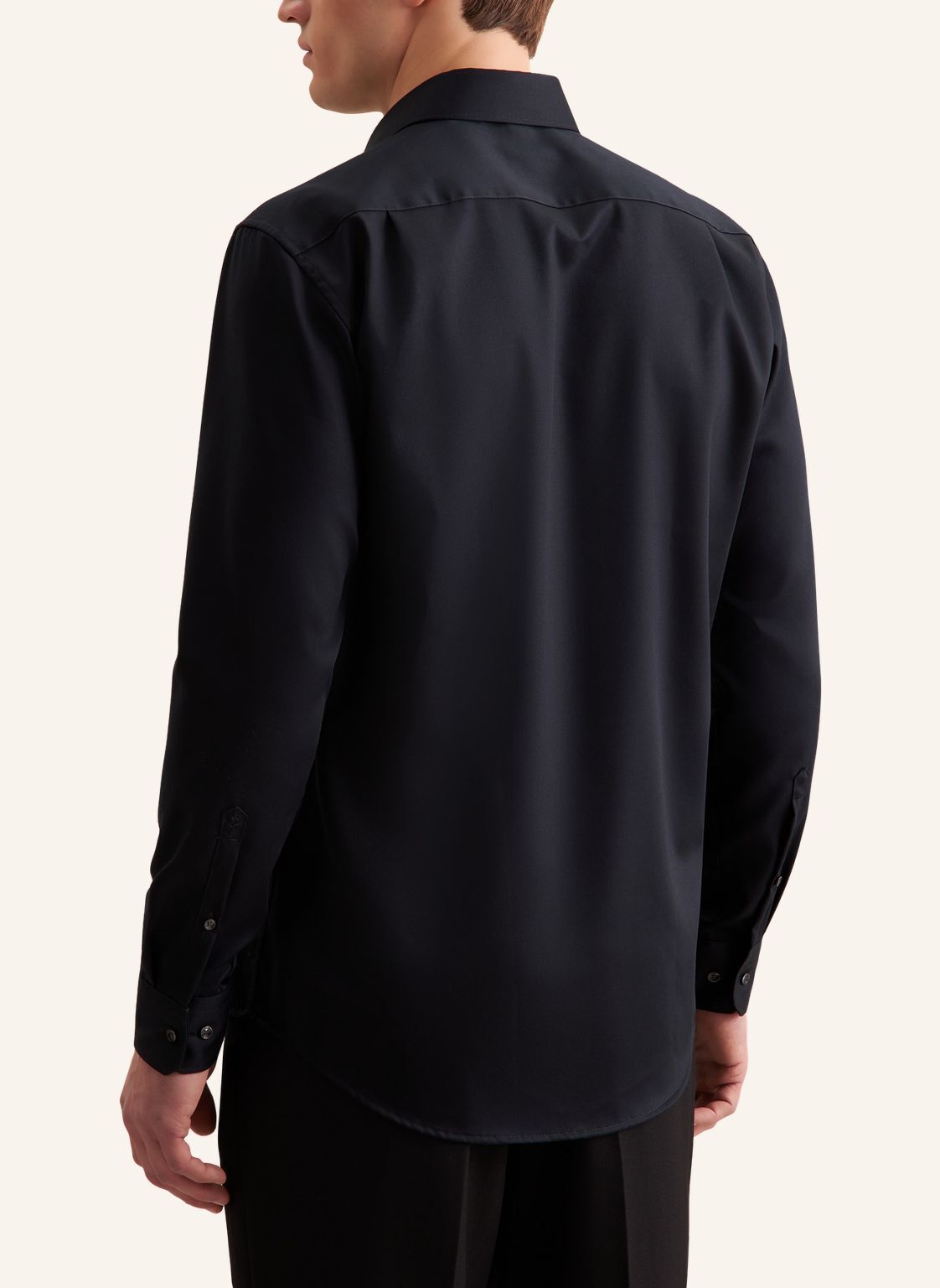 Seidensticker comfort fit overhemd, popeline, zwart