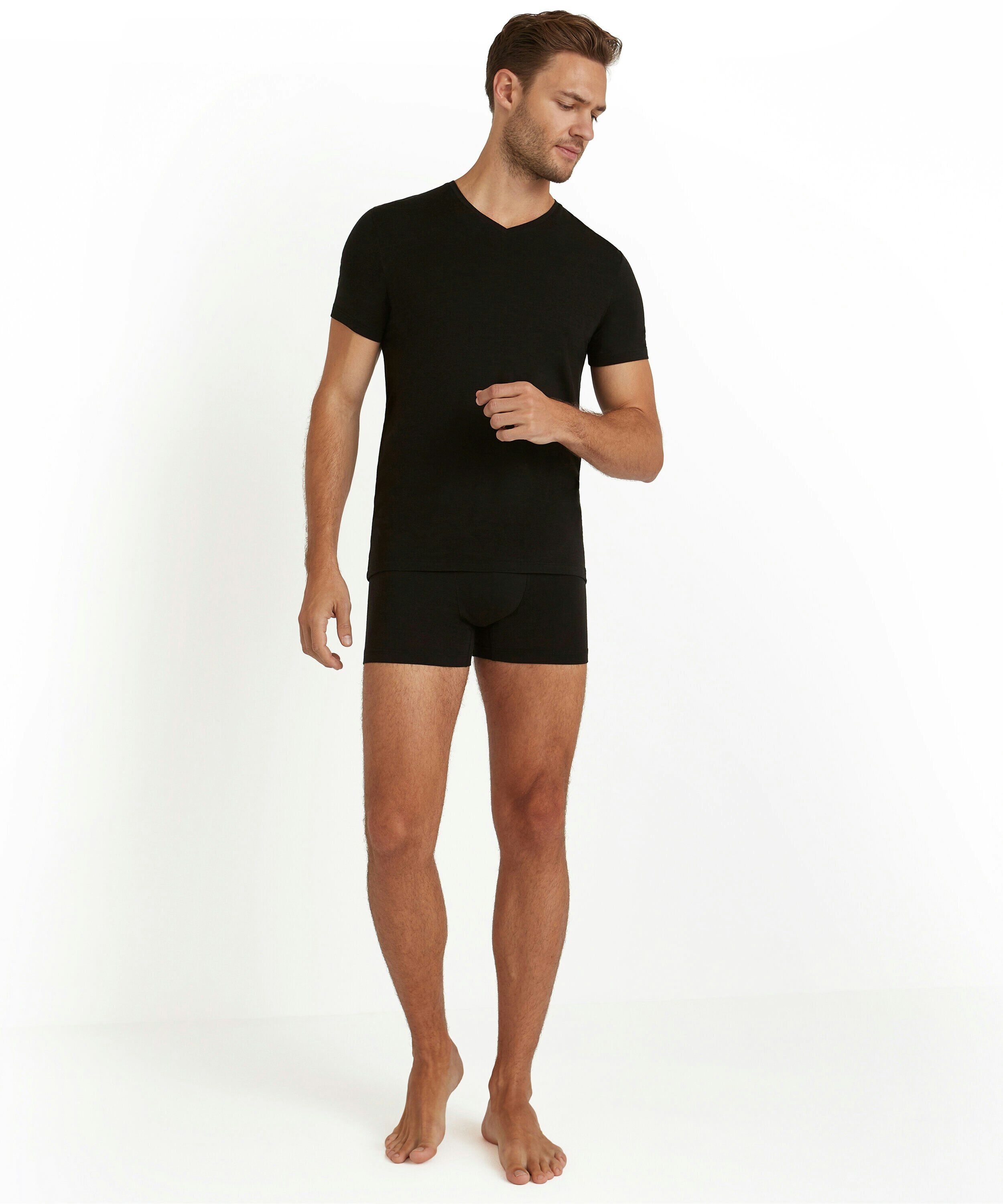 FALKE heren T-shirt Daily Climawool, korte mouw, zwart (black)