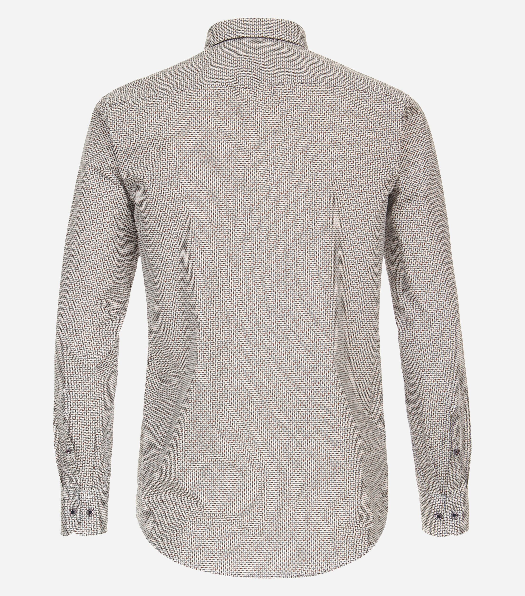 CASA MODA Sport casual fit overhemd, popeline, rood dessin