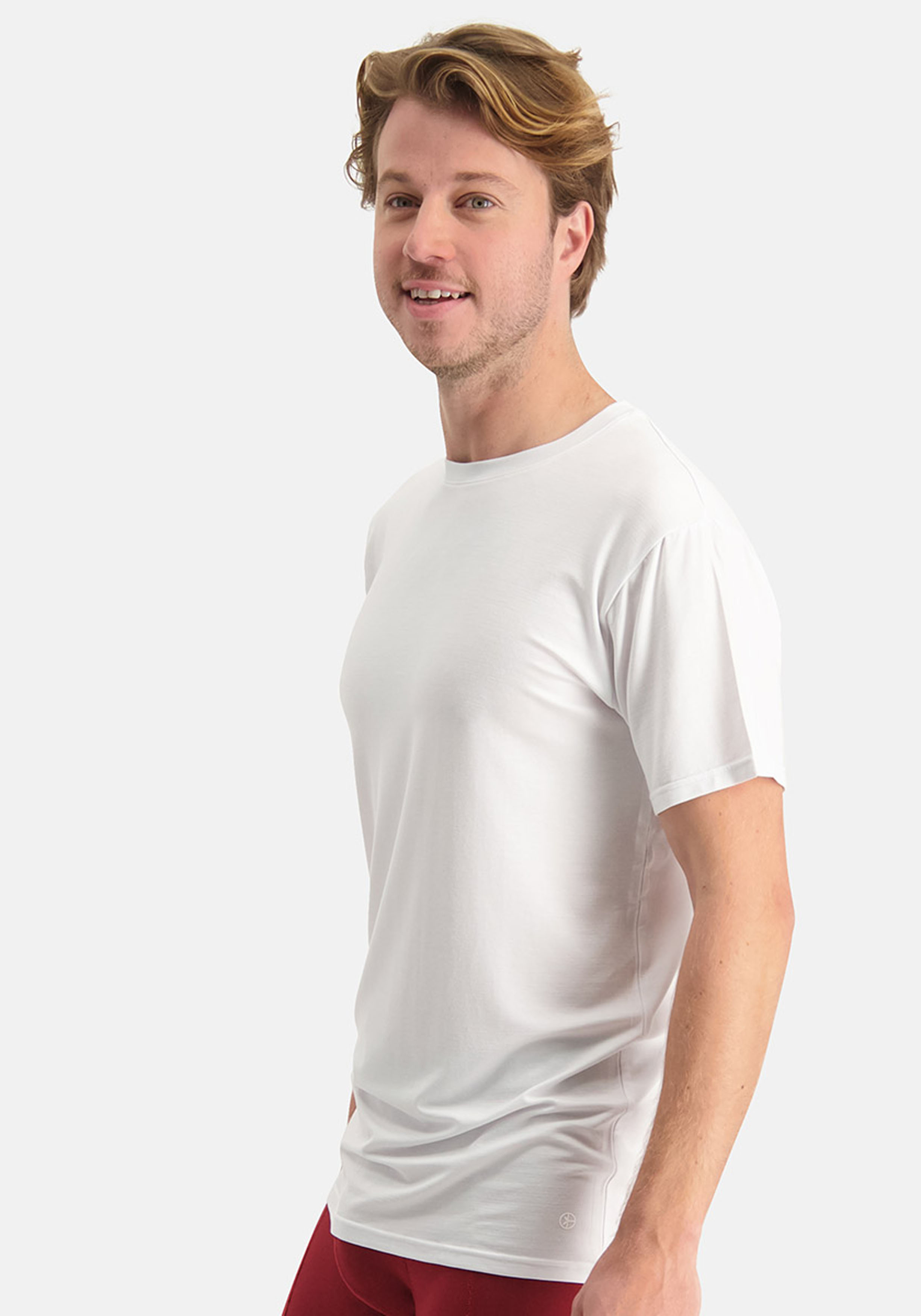 Bamboo Basics Ray round neck T-shirt (2-pack), heren T-shirt, wit