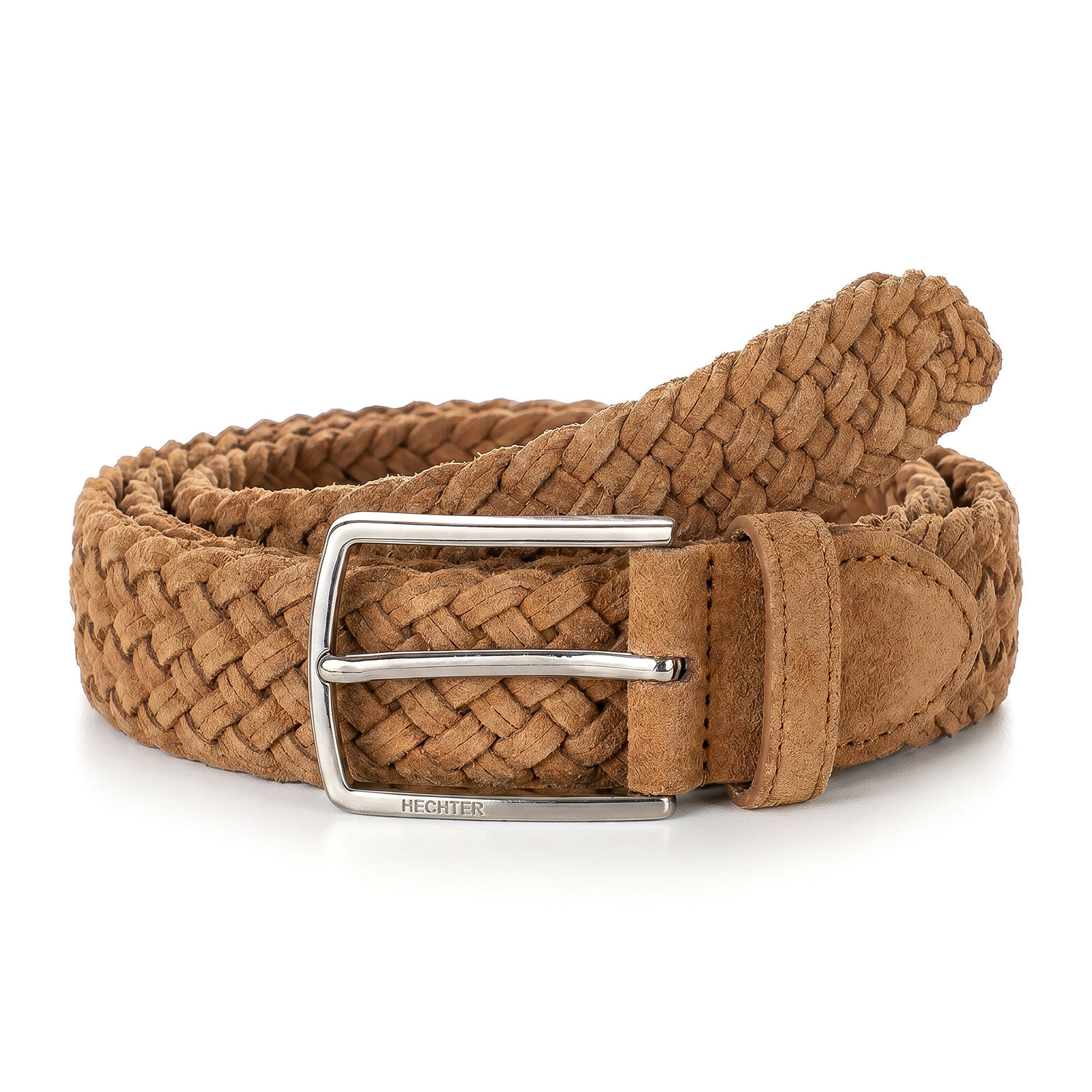 HECHTER leren heren riem, cognac