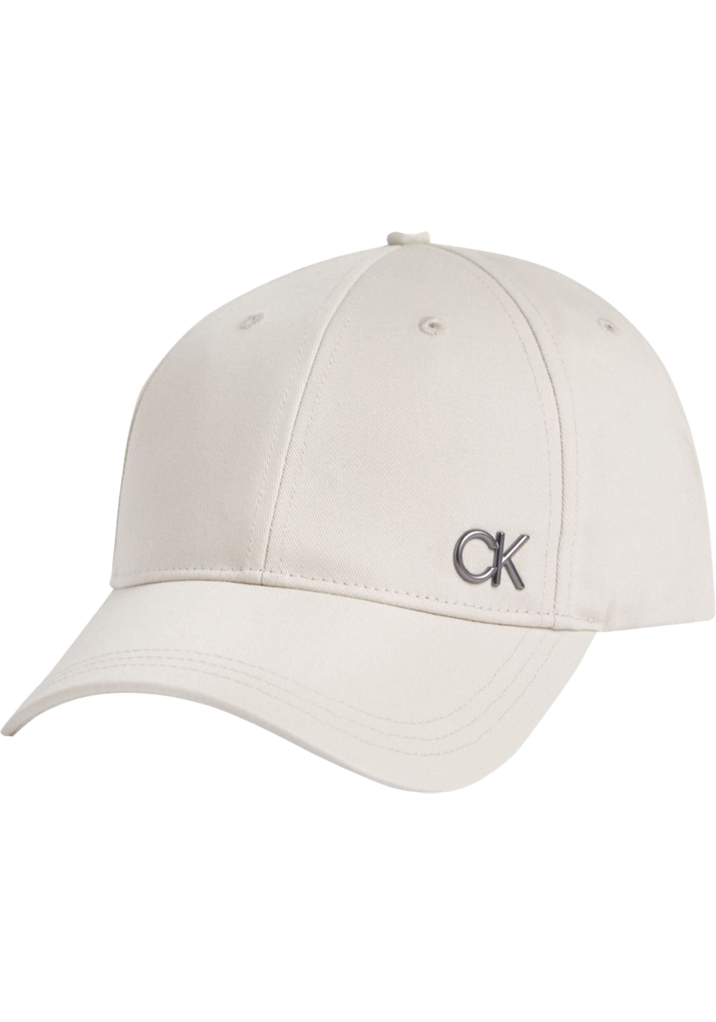 Calvin Klein pet, CK bombed metal baseball cap, beige