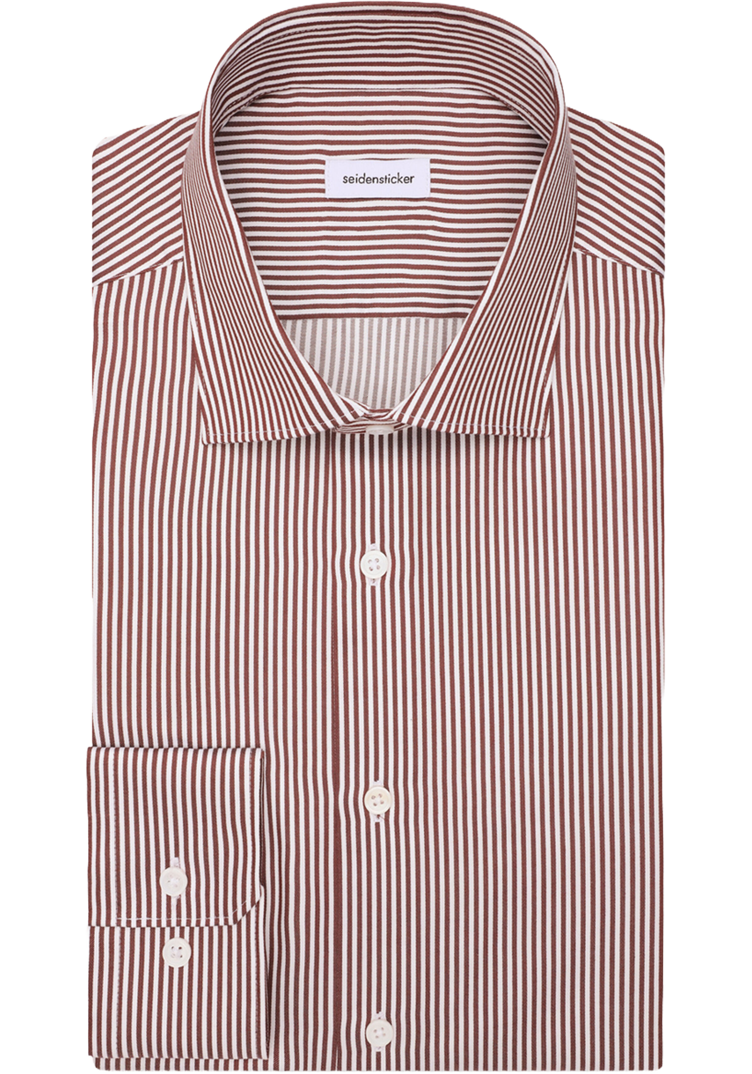 Seidensticker slim fit overhemd, popeline, rood gestreept