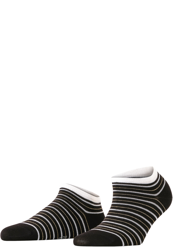FALKE Stripe Shimmer dames sneakersokken, zwart (black) FALKE Stripe Shimmer dames sneakersokken, zwart (black)