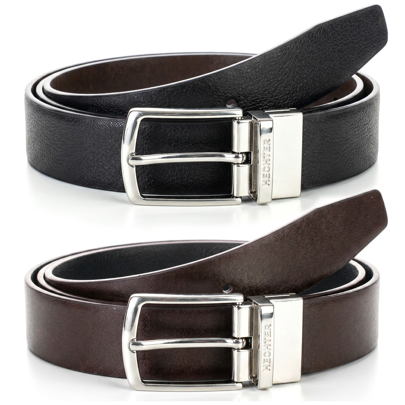 HECHTER leren heren riem, zwart