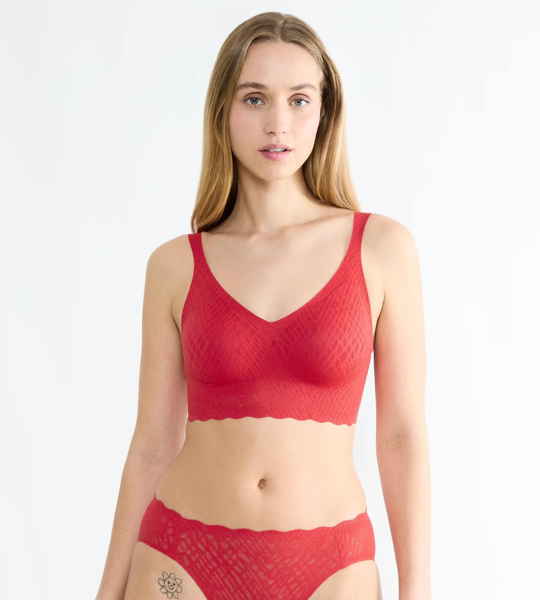 Sloggi Women ZERO Feel Bliss Festive Bralette, bralette, rood