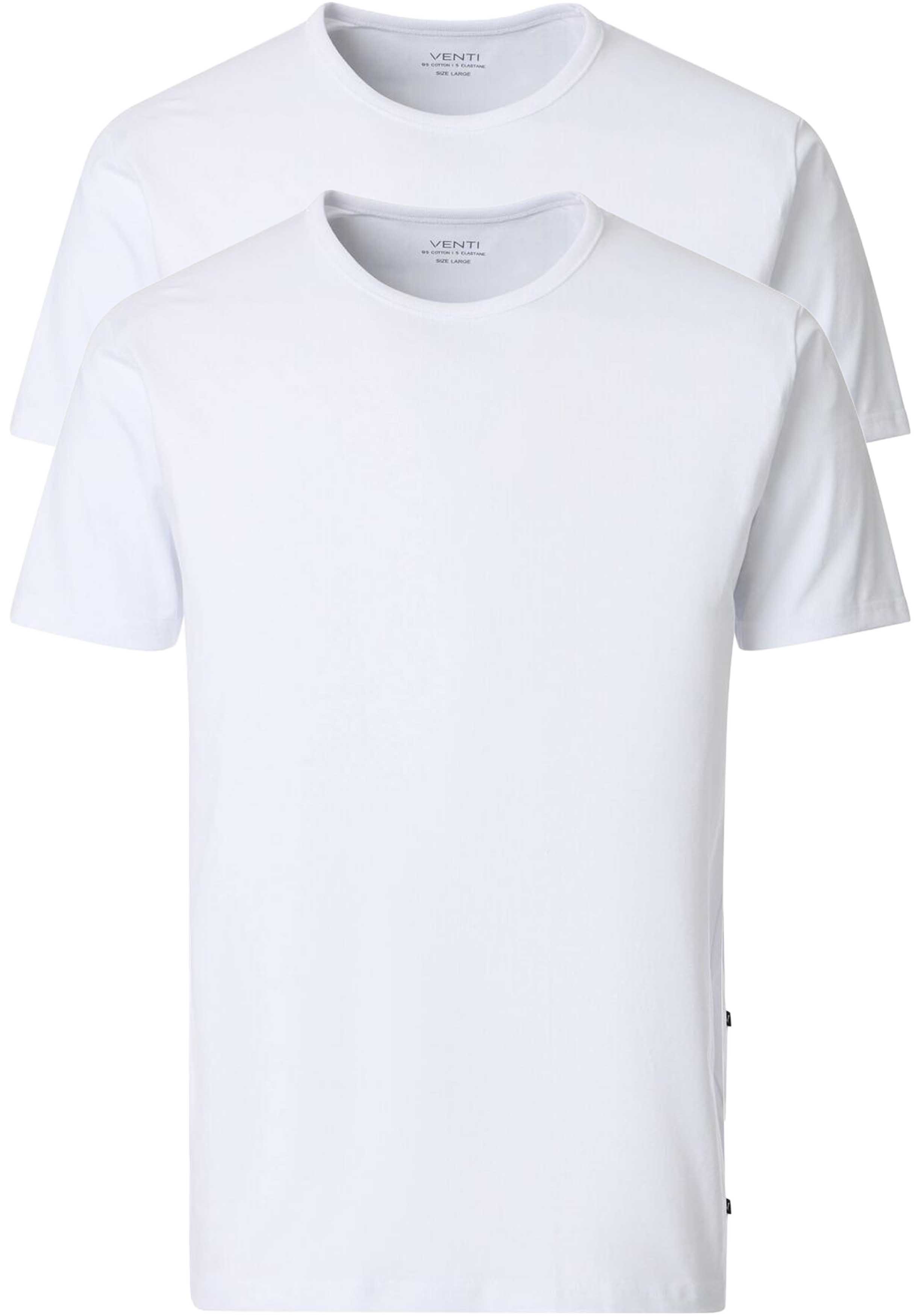 VENTI modern fit heren T-shirt (2-pack), wit