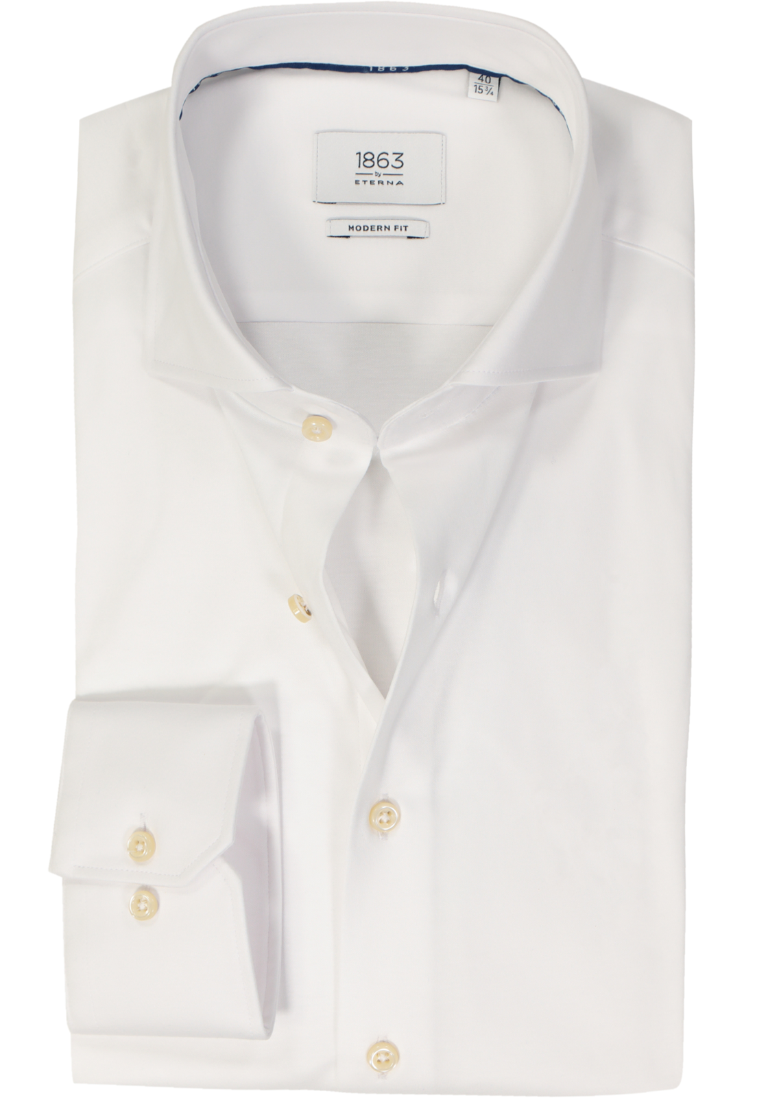 ETERNA modern fit overhemd, jersey heren overhemd, wit ETERNA modern fit overhemd, jersey heren overhemd, wit