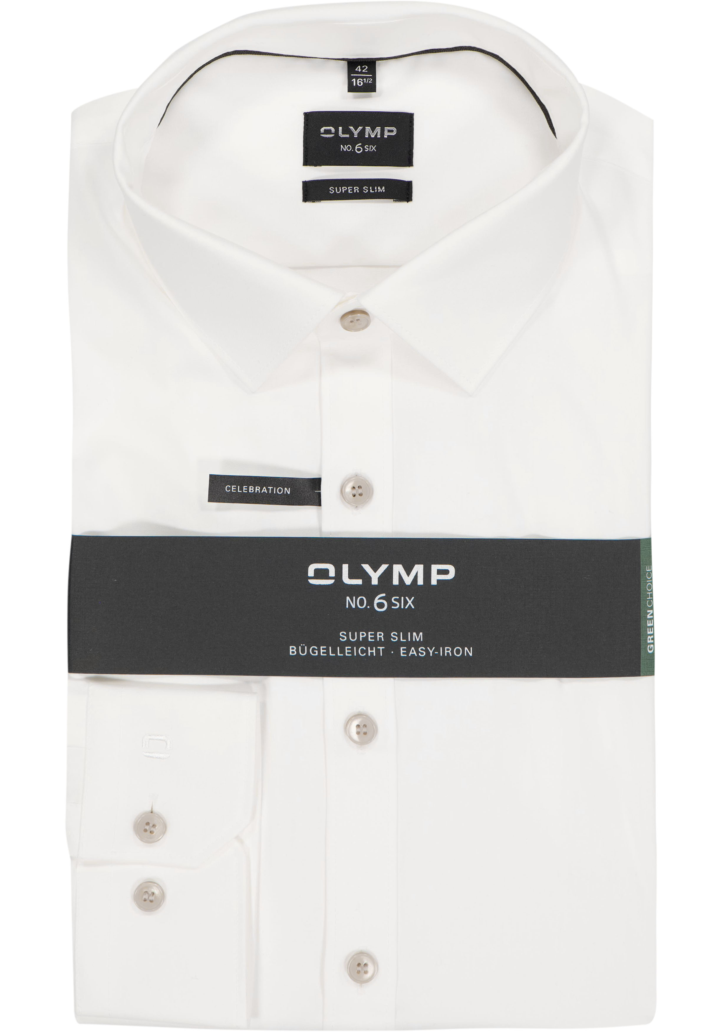 OLYMP No. 6 Six super slim fit overhemd, popeline, lichtbeige
