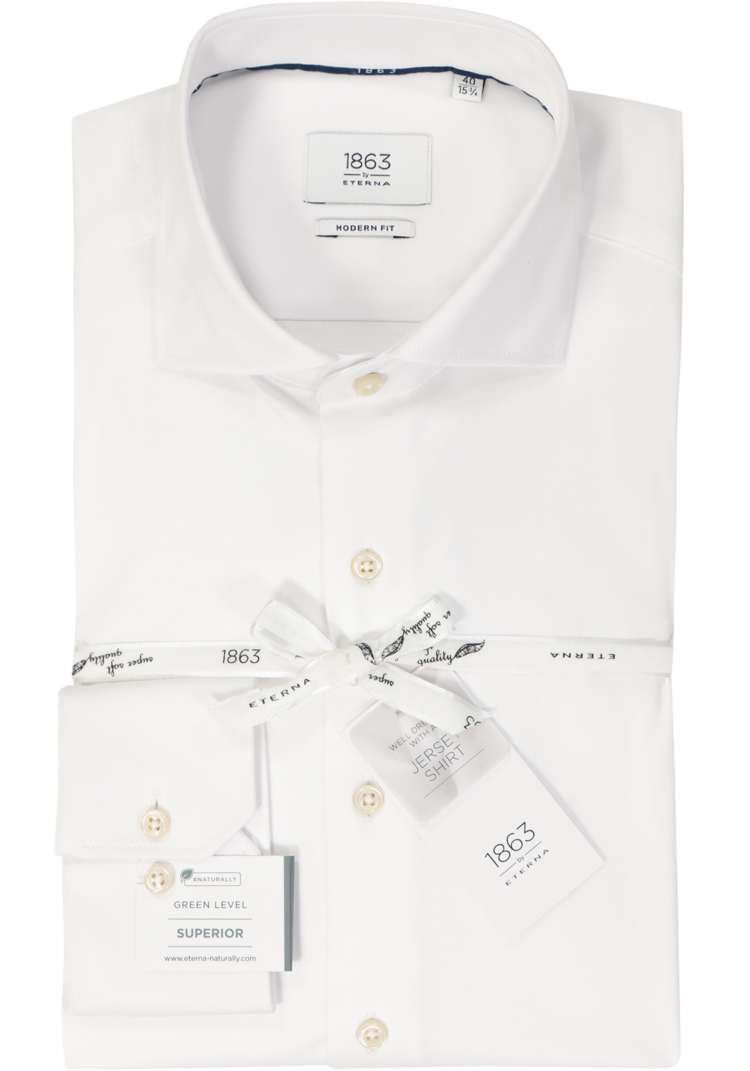 ETERNA modern fit overhemd, jersey heren overhemd, wit