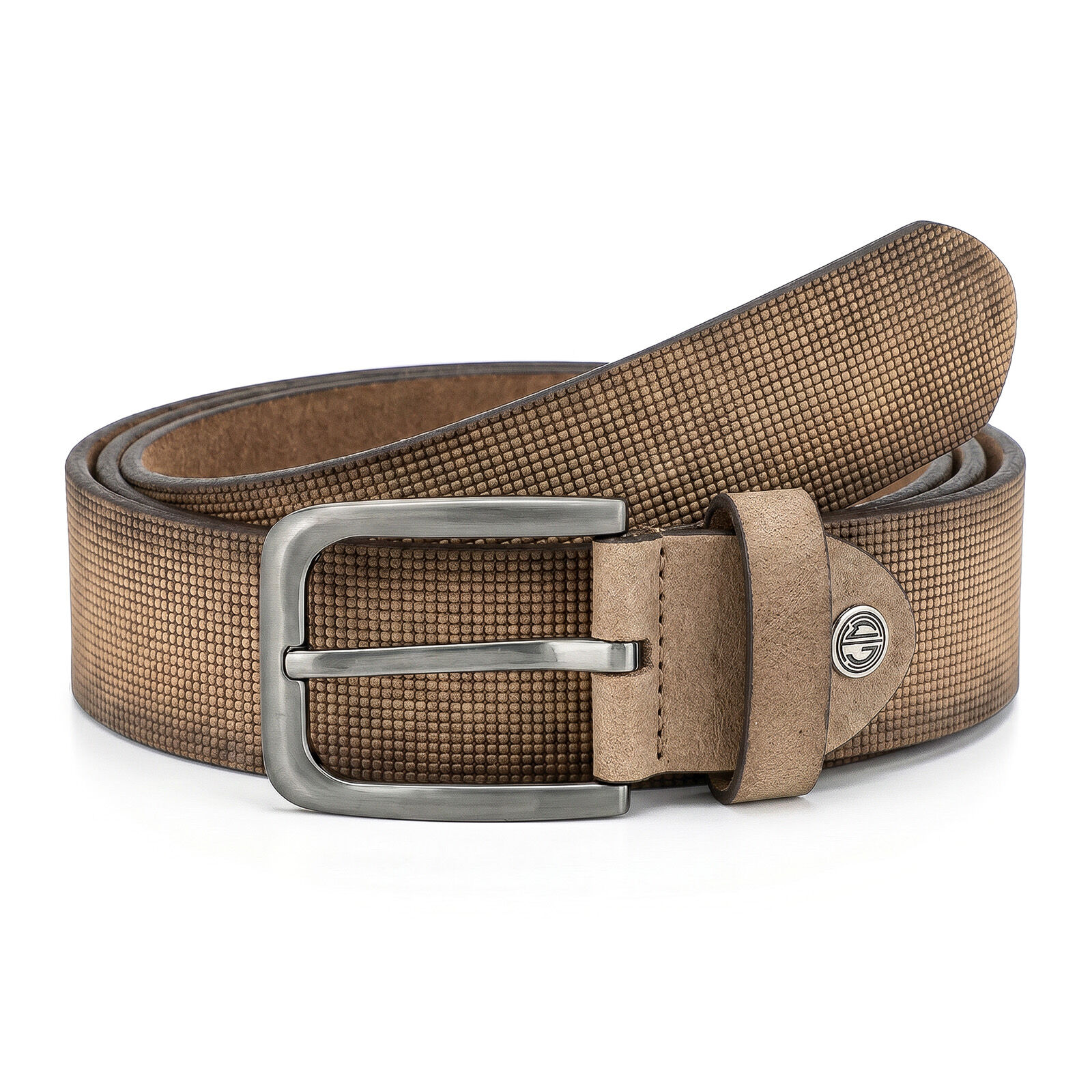 LINDENMANN leren heren riem, taupe