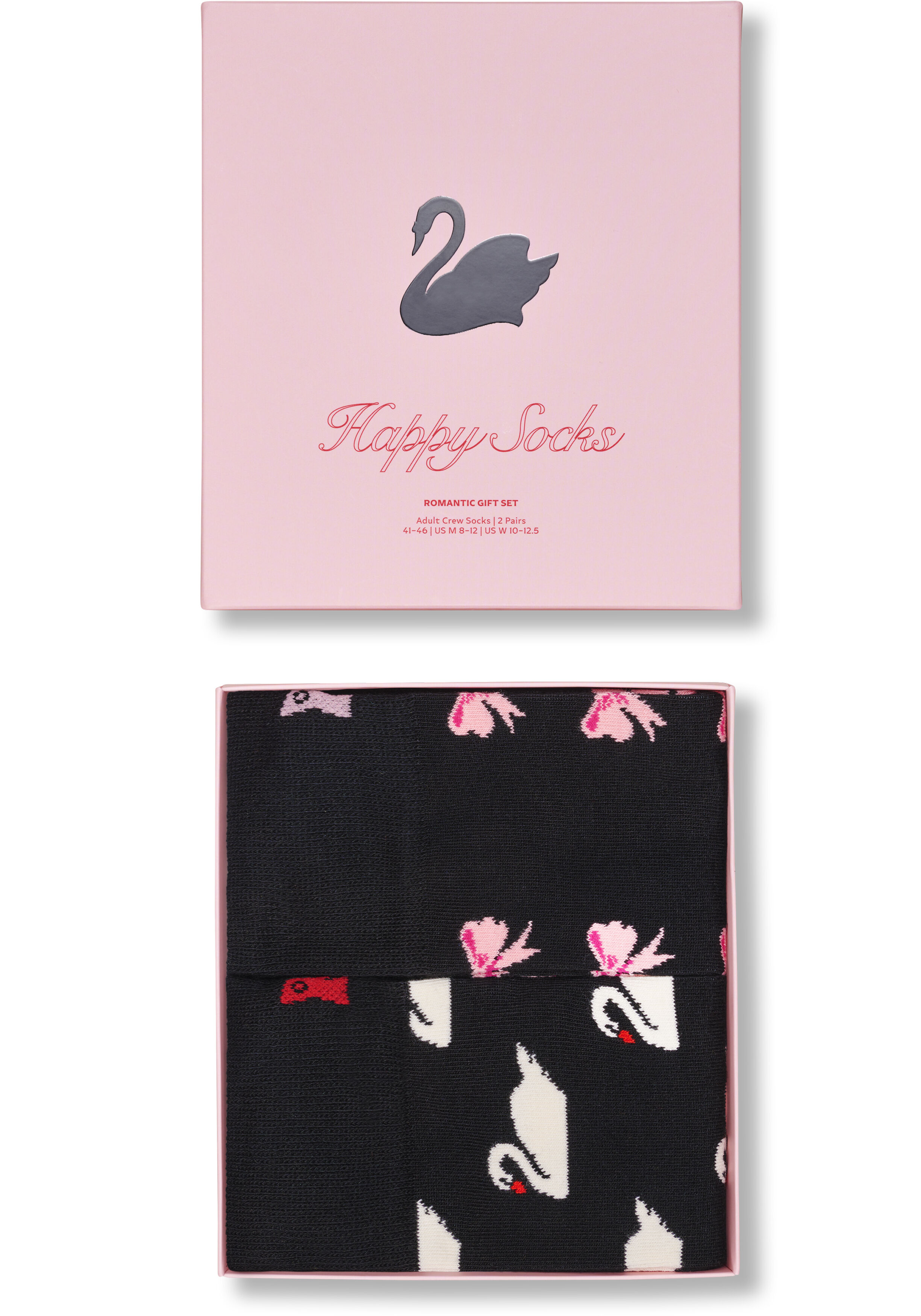Happy Socks Swan Socks Gift Set (2-pack), unisex sokken in cadeauverpakking, roze